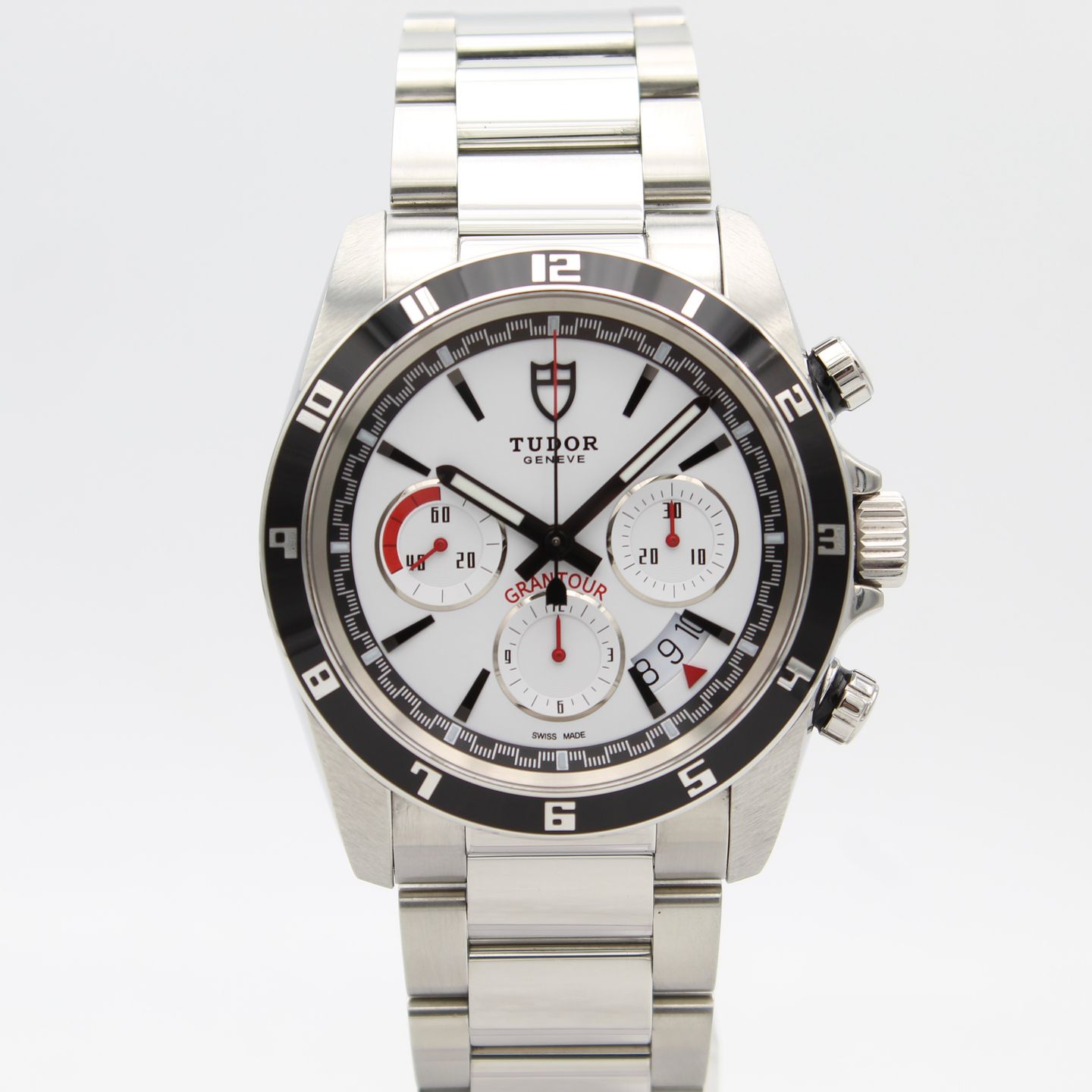Tudor Grantour Chrono 20530N (2012) - White dial 42 mm Steel case (1/8)