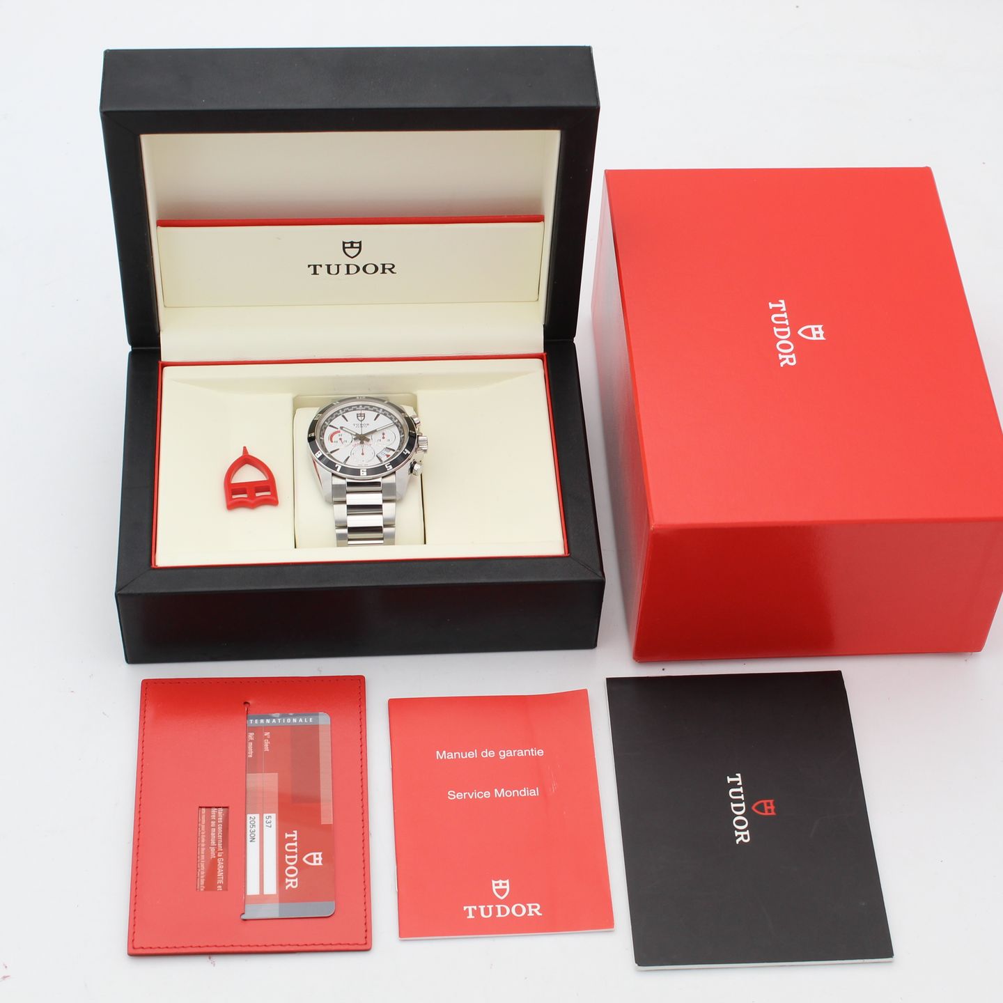 Tudor Grantour Chrono 20530N (2012) - White dial 42 mm Steel case (8/8)