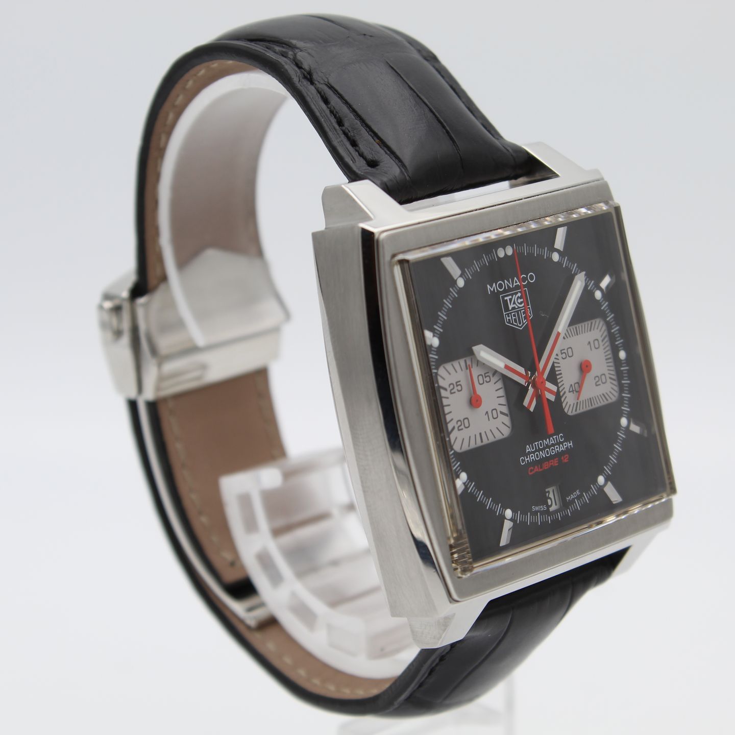 TAG Heuer Monaco Calibre 12 CAW2114.FC6177 (2012) - Black dial 39 mm Steel case (3/8)