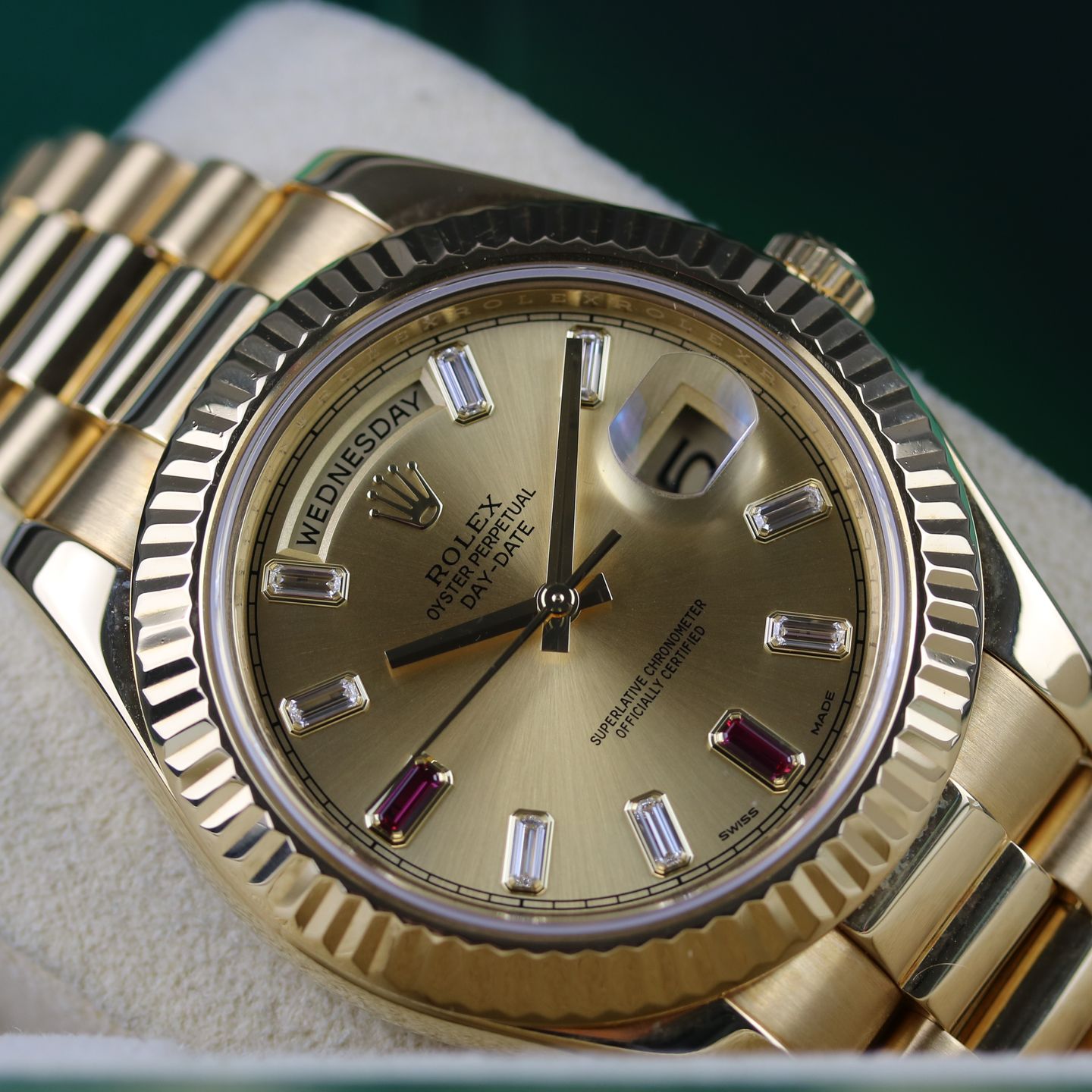 Rolex Day-Date II 218238 (2008) - Champagne dial 41 mm Yellow Gold case (8/8)
