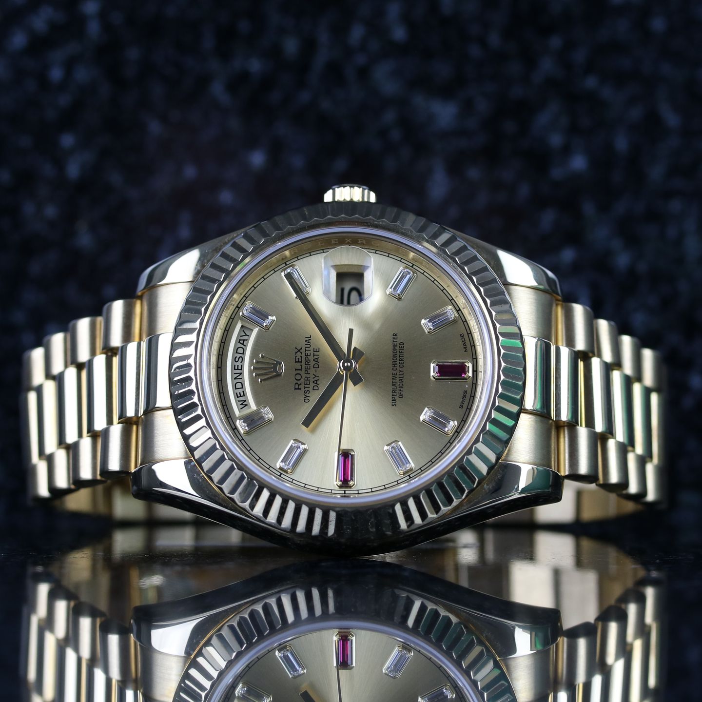 Rolex Day-Date II 218238 (2008) - Champagne dial 41 mm Yellow Gold case (1/8)