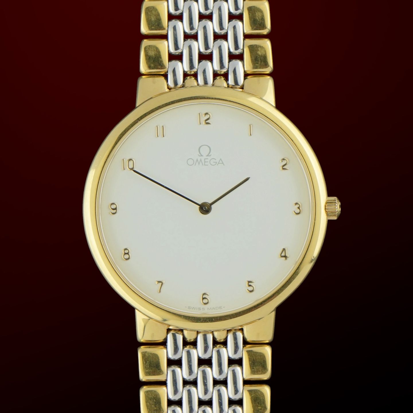 Omega De Ville 395.0875.2 (1993) - White dial 32 mm Gold/Steel case (1/8)