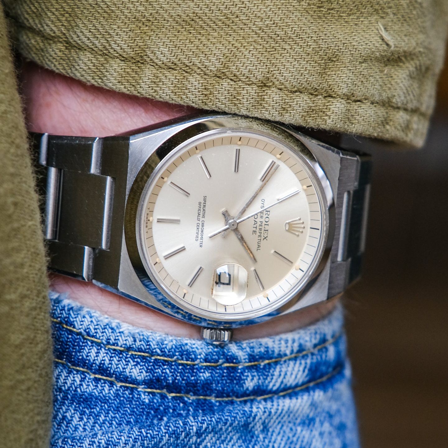 Rolex Oyster Perpetual Date 1503 (1975) - Silver dial 34 mm Steel case (1/7)