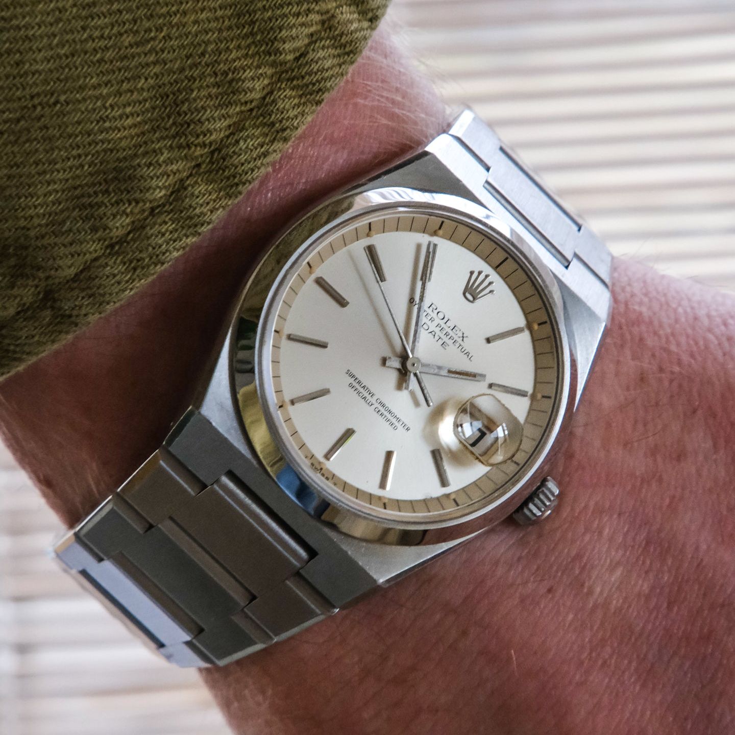 Rolex Oyster Perpetual Date 1503 (1975) - Silver dial 34 mm Steel case (6/7)