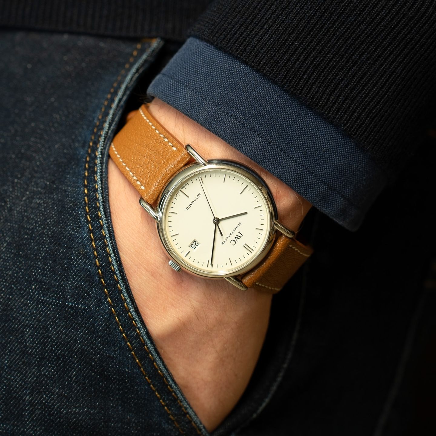 IWC Portofino Automatic IW353303 (2005) - White dial 38 mm Steel case (1/8)