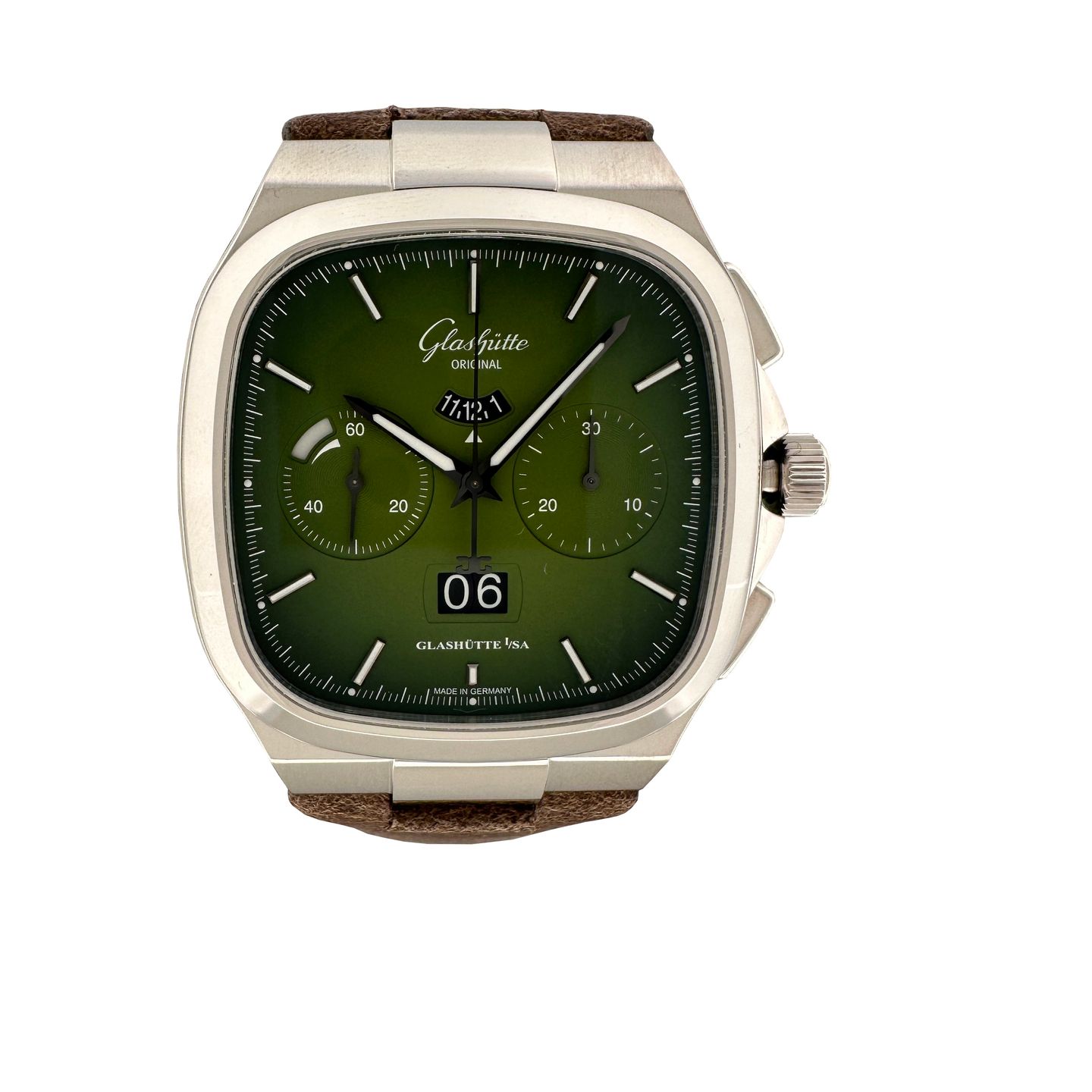 Glashütte Original Seventies Chronograph Panorama Date 1-37-02-09-02-62 (2023) - Green dial 40 mm Steel case (2/5)