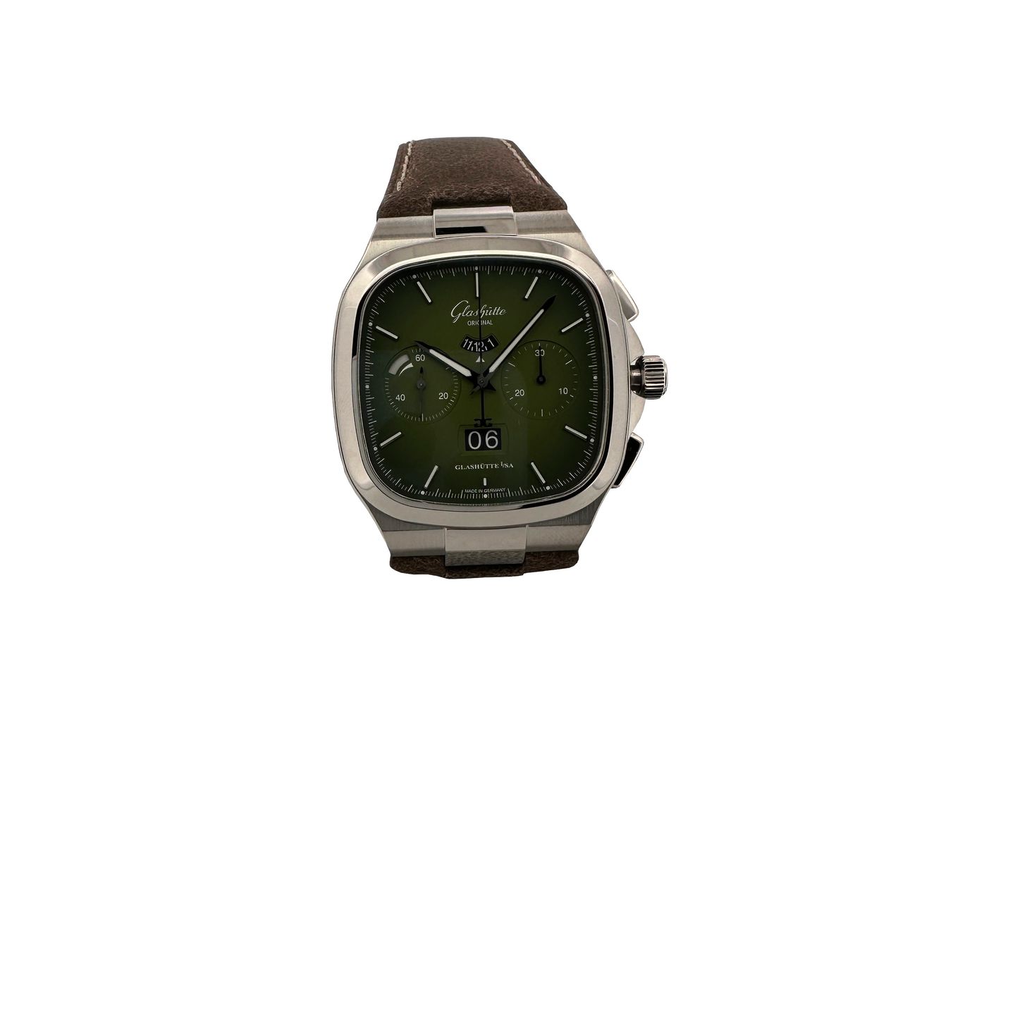 Glashütte Original Seventies Chronograph Panorama Date 1-37-02-09-02-62 (2023) - Green dial 40 mm Steel case (5/5)