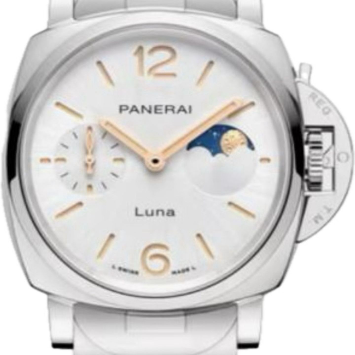 Panerai Luminor Due Luna PAM01301 (2024) - Wit wijzerplaat 38mm Staal (1/1)