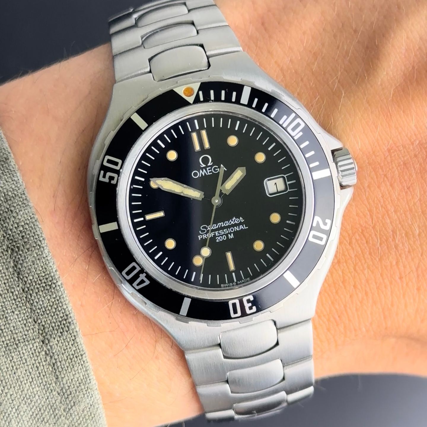 Omega Seamaster 396.1052 (1989) - Zwart wijzerplaat 38mm Staal (2/8)