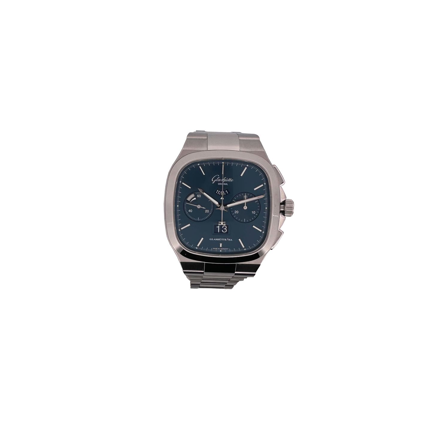 Glashütte Original Senator Chronograph Panorama Date 1-37-02-08-02-70 (2024) - Blue dial 40 mm Steel case (2/7)