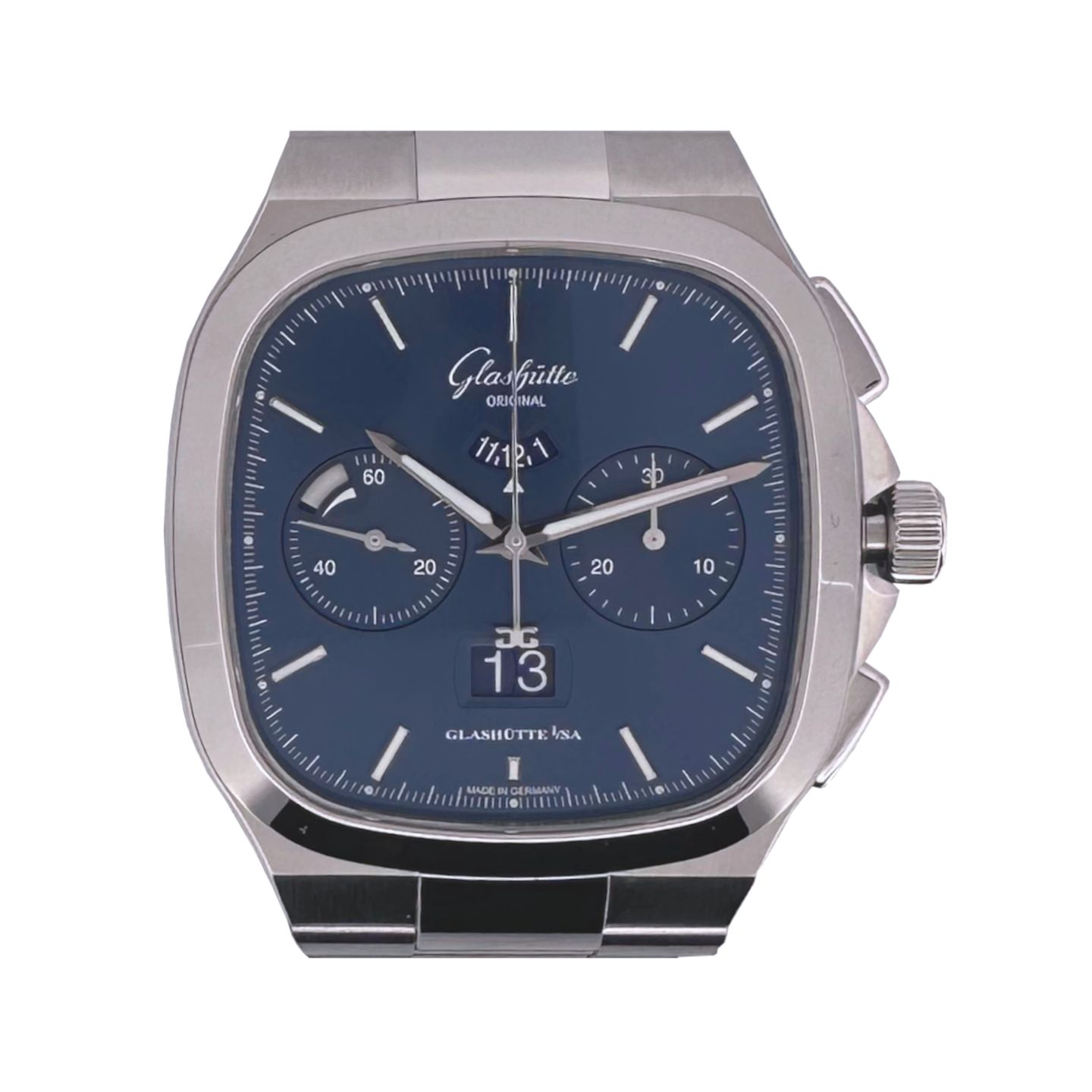 Glashütte Original Senator Chronograph Panorama Date 1-37-02-08-02-70 (2024) - Blue dial 40 mm Steel case (1/7)