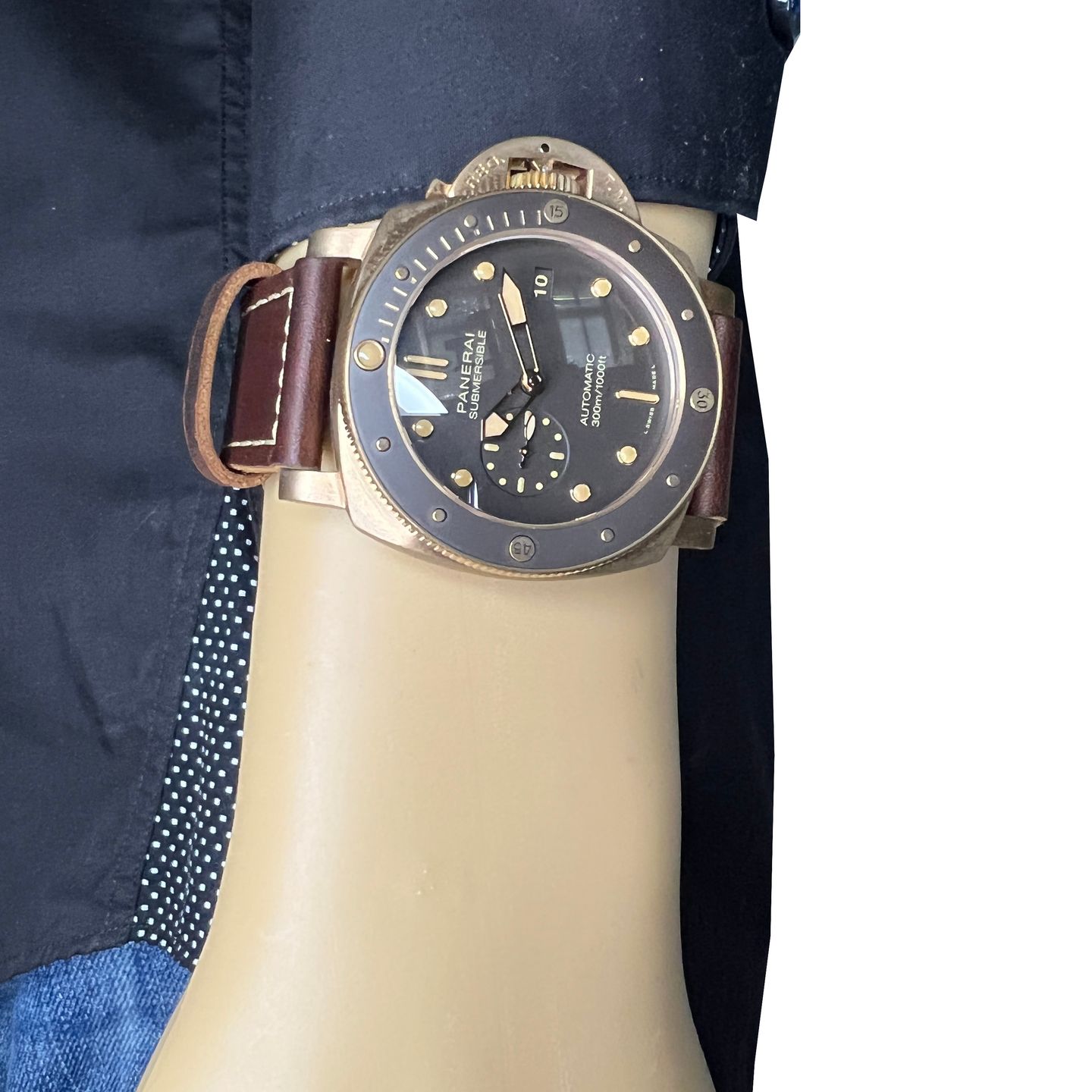 Panerai Luminor Submersible PAM00968 (2021) - Brown dial 47 mm Bronze case (3/8)