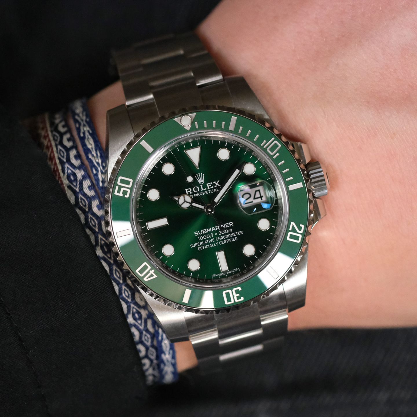 Rolex Submariner Date 116610LV (2019) - Groen wijzerplaat 40mm Staal (1/8)