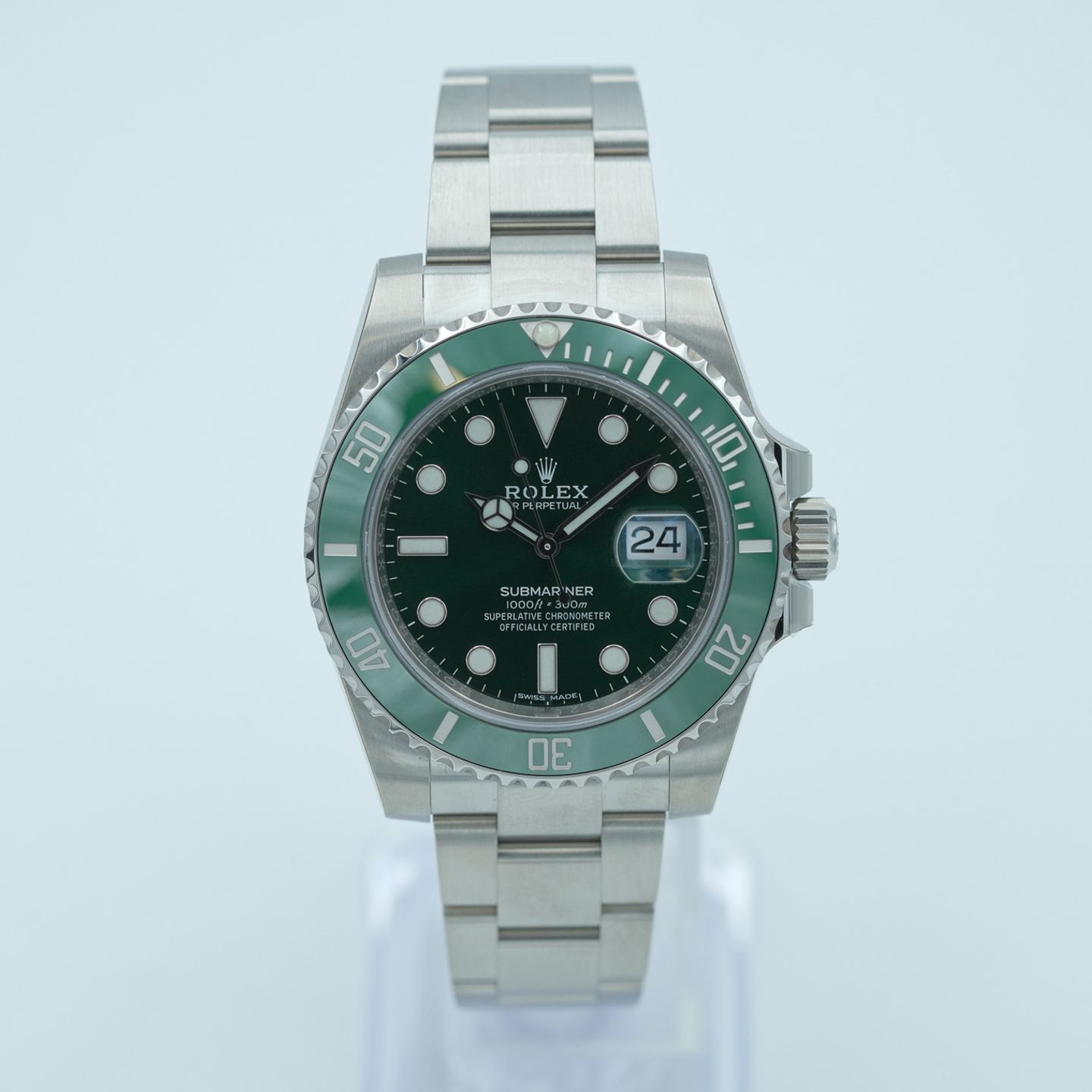 Rolex Submariner Date 116610LV (2019) - Groen wijzerplaat 40mm Staal (3/8)