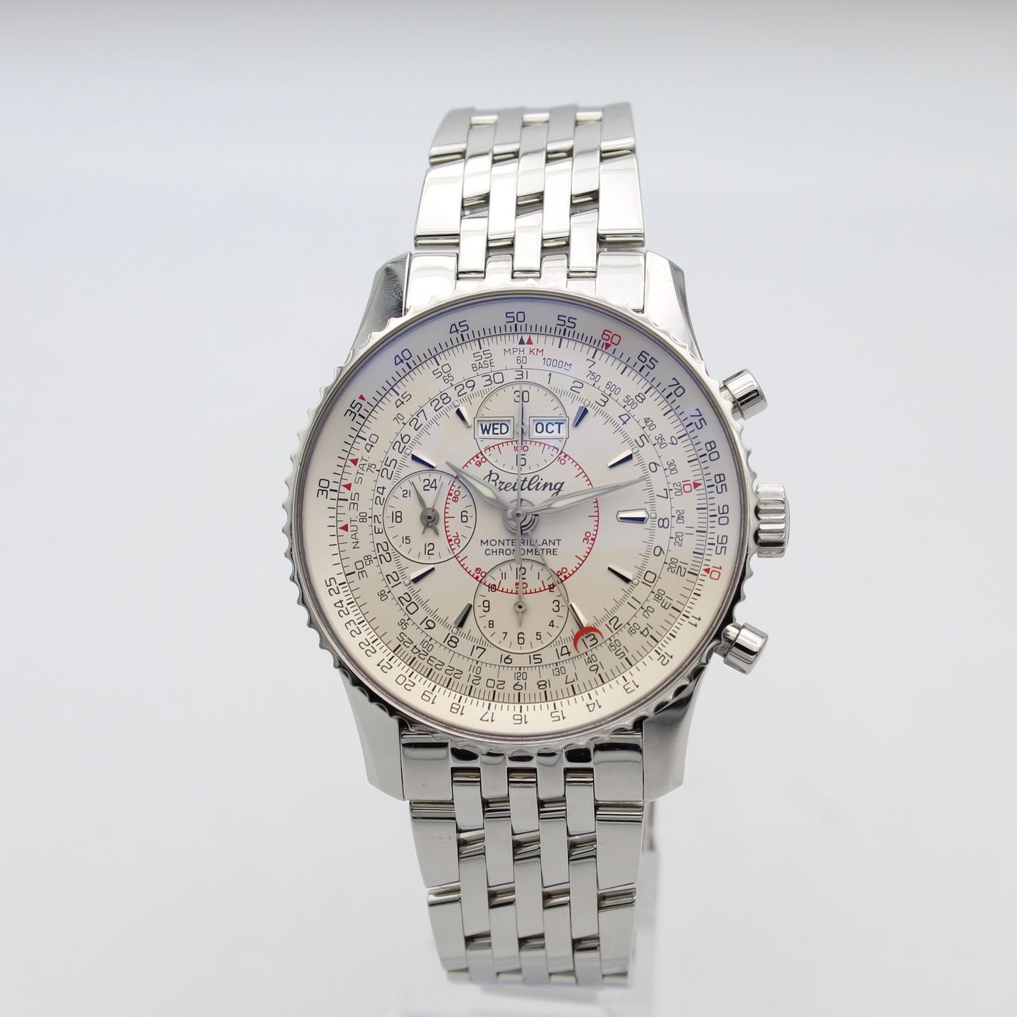 Breitling Montbrillant Datora A21330 (2011) - Silver dial 43 mm Steel case (1/8)