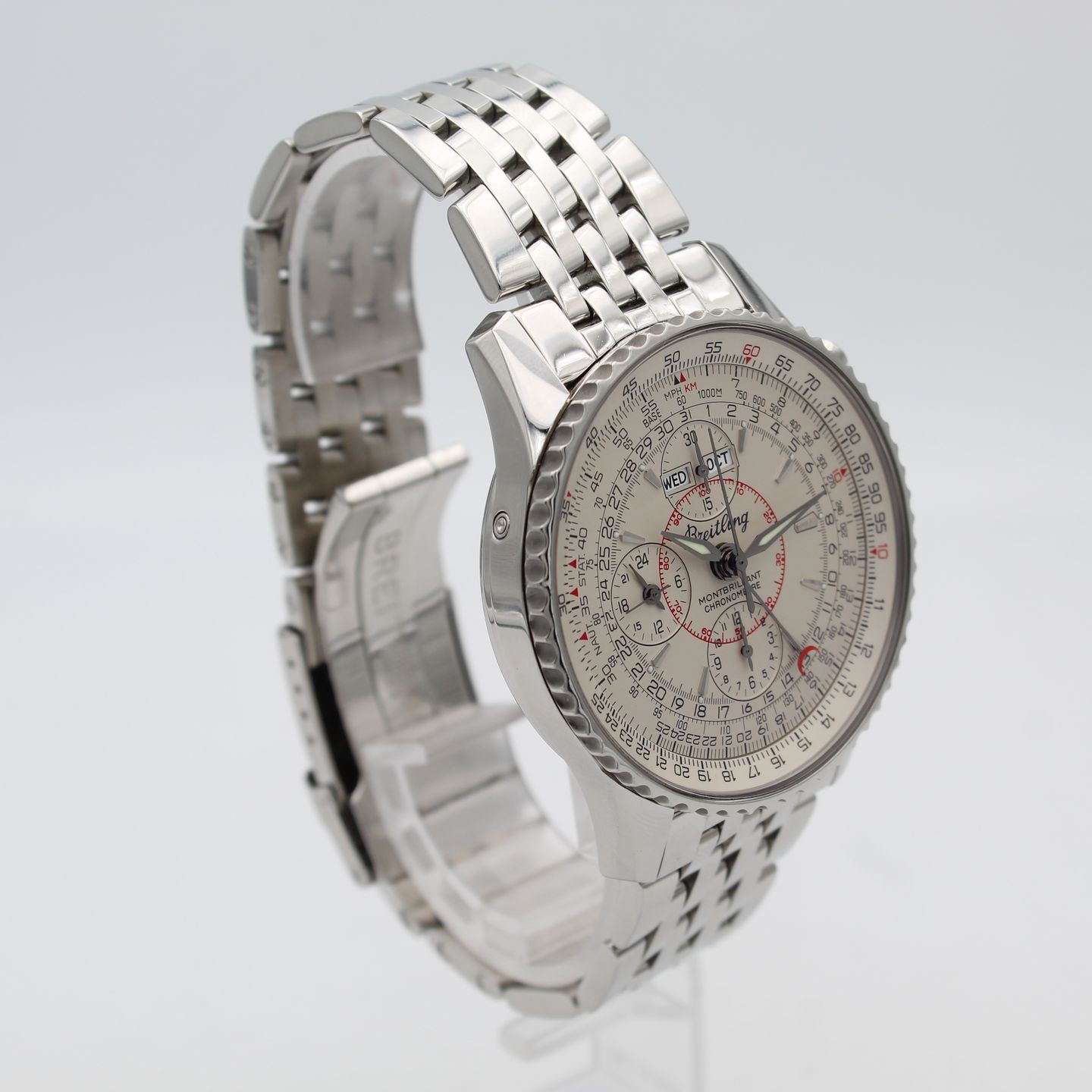 Breitling Montbrillant Datora A21330 (2011) - Silver dial 43 mm Steel case (4/8)