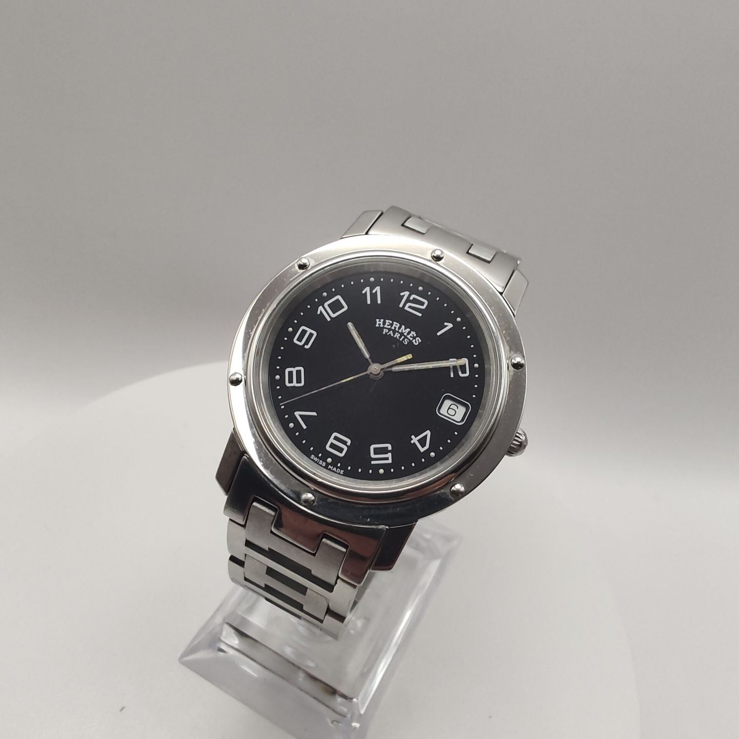 Hermès Clipper CL6.710 (Unknown (random serial)) - Black dial 38 mm Steel case (1/8)