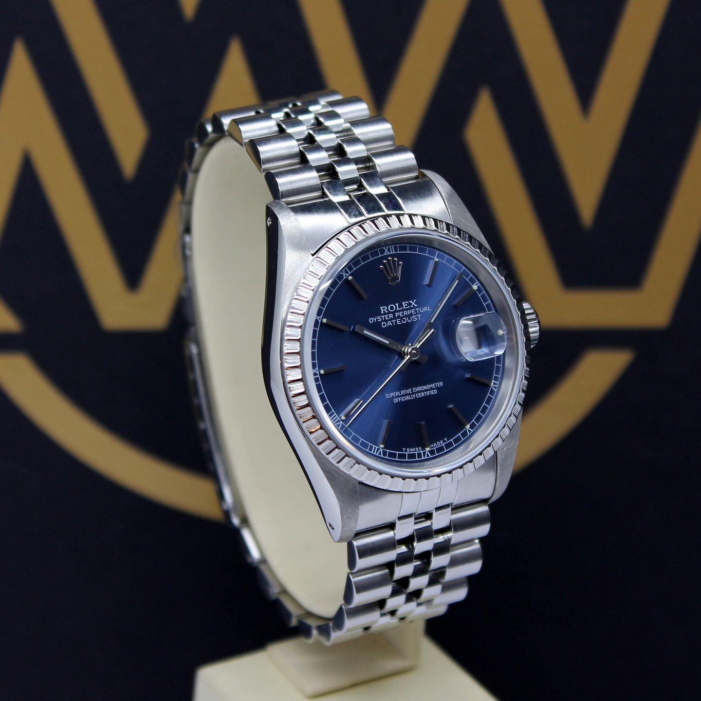 Rolex Datejust 16220 (1991) - Blue dial 36 mm Steel case (2/7)