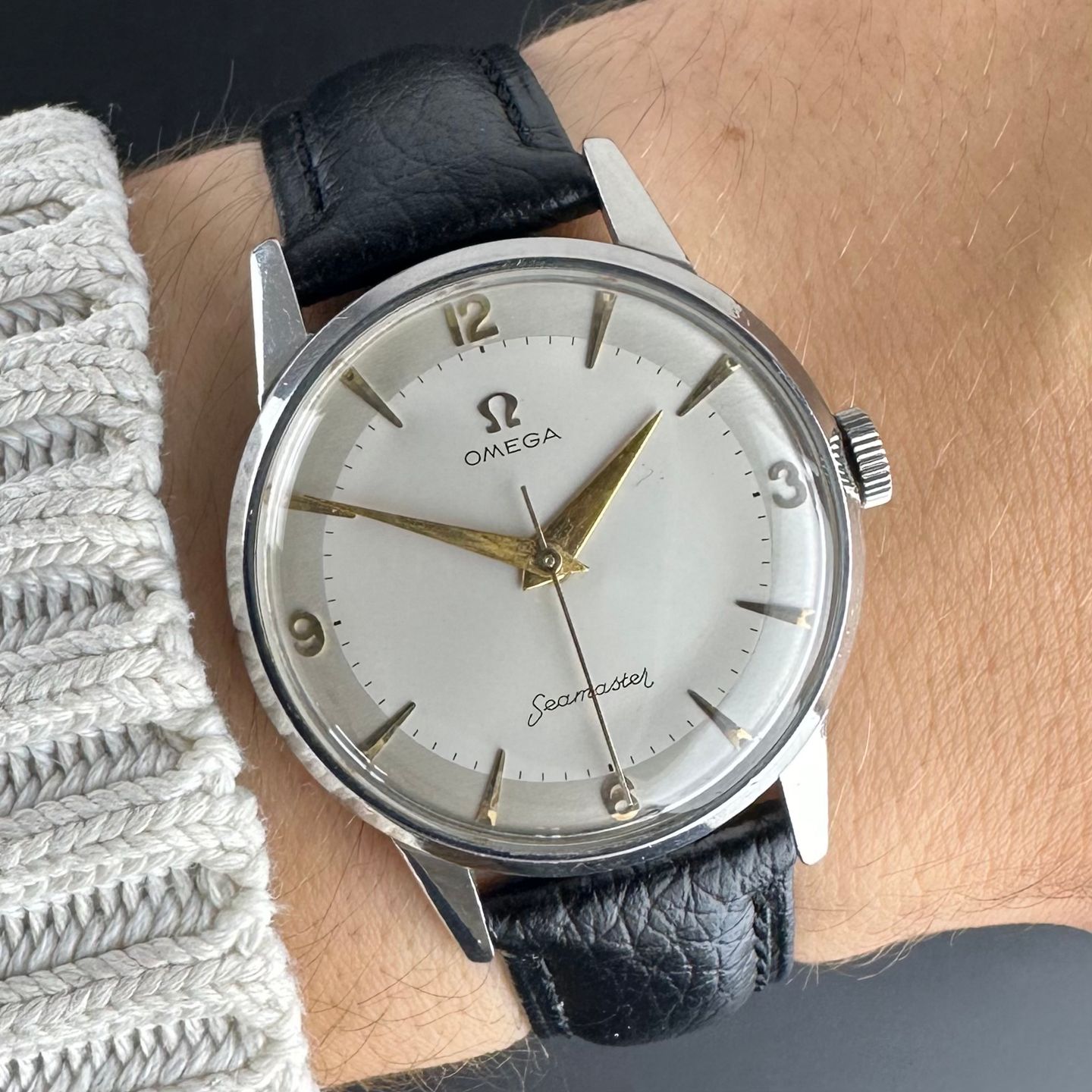 Omega Seamaster 2496 (1950) - White dial 33 mm Steel case (2/8)