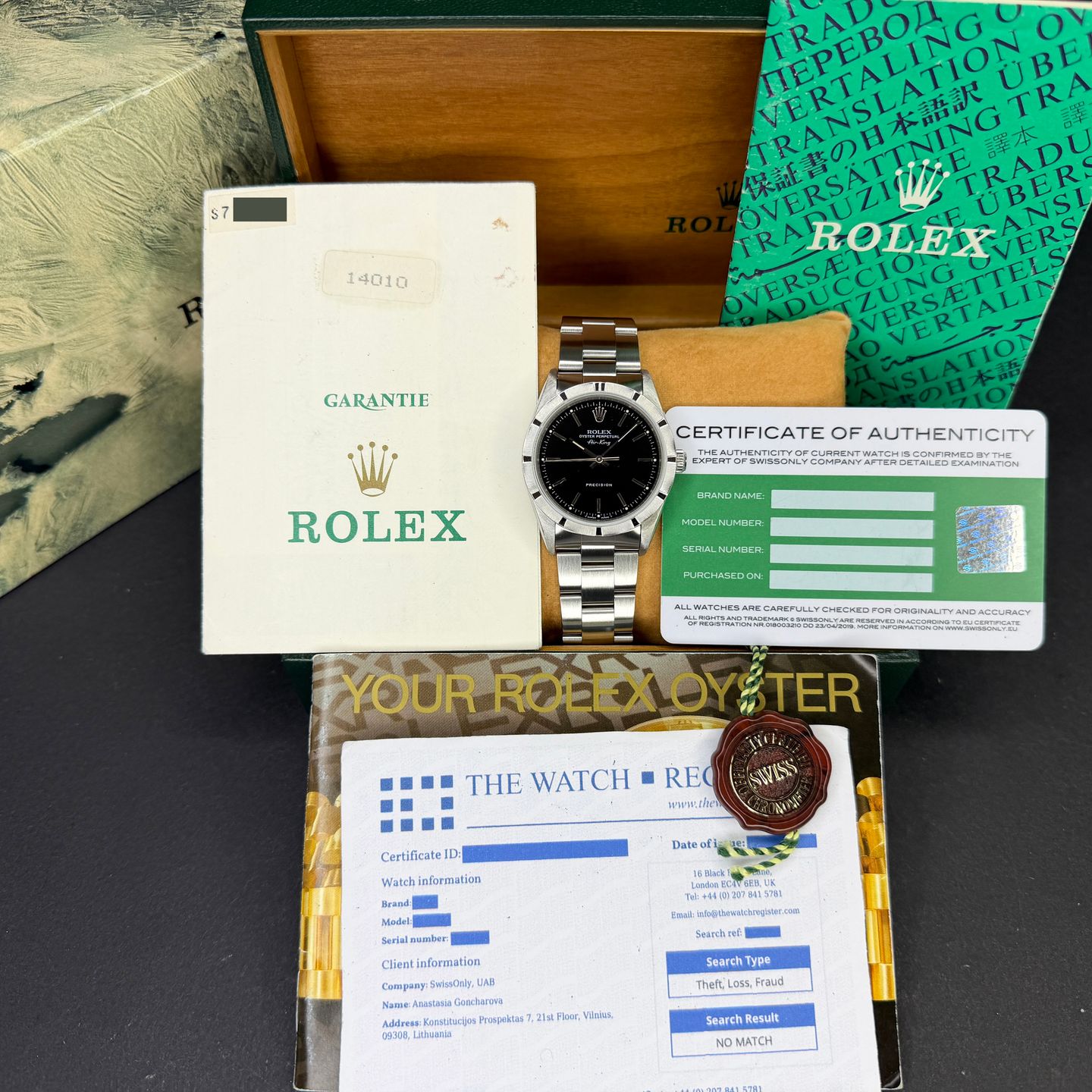 Rolex Air-King 14010 (1994) - Black dial 34 mm Steel case (4/8)