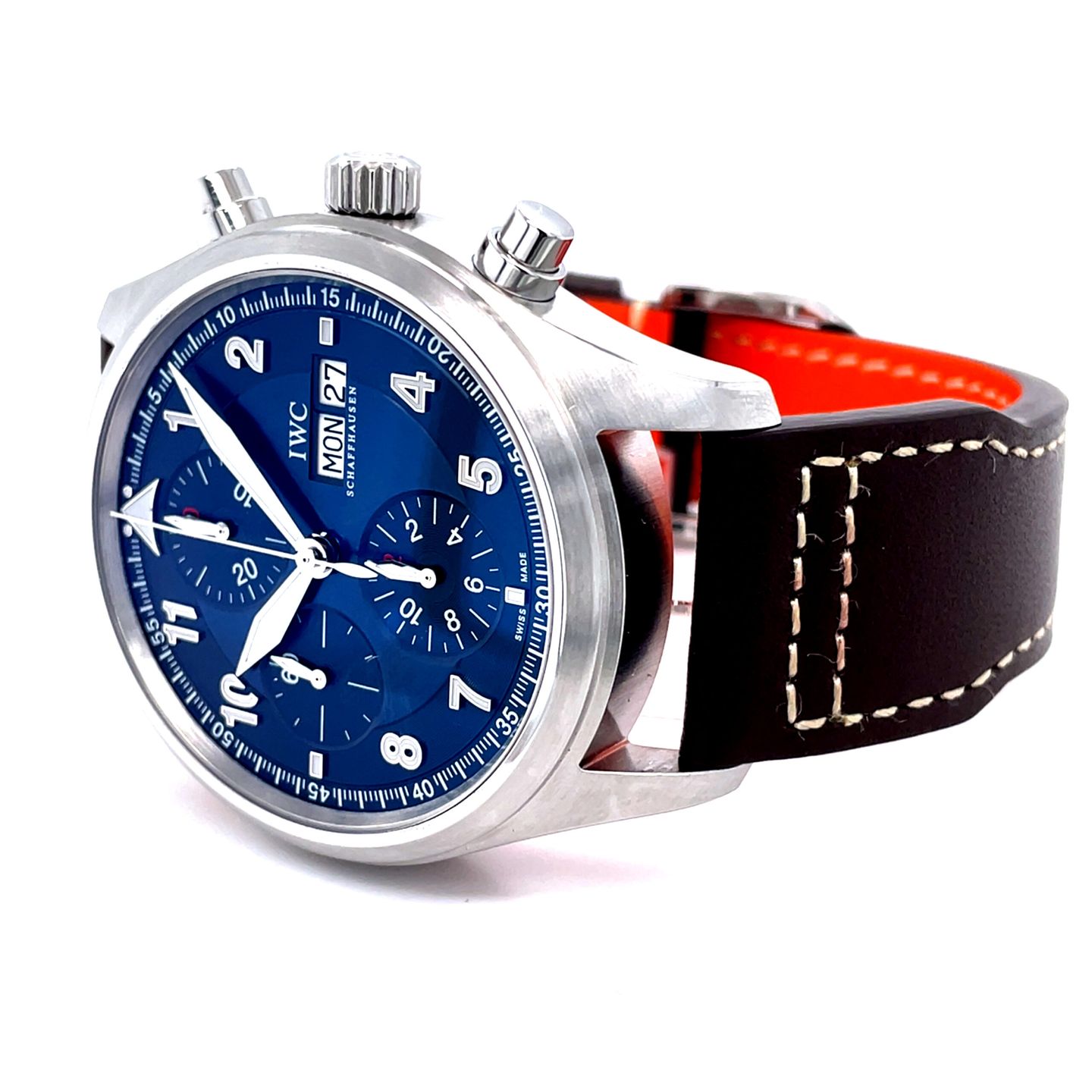 IWC Pilot Spitfire Chronograph IW371712 (2008) - Blue dial 42 mm Steel case (4/8)