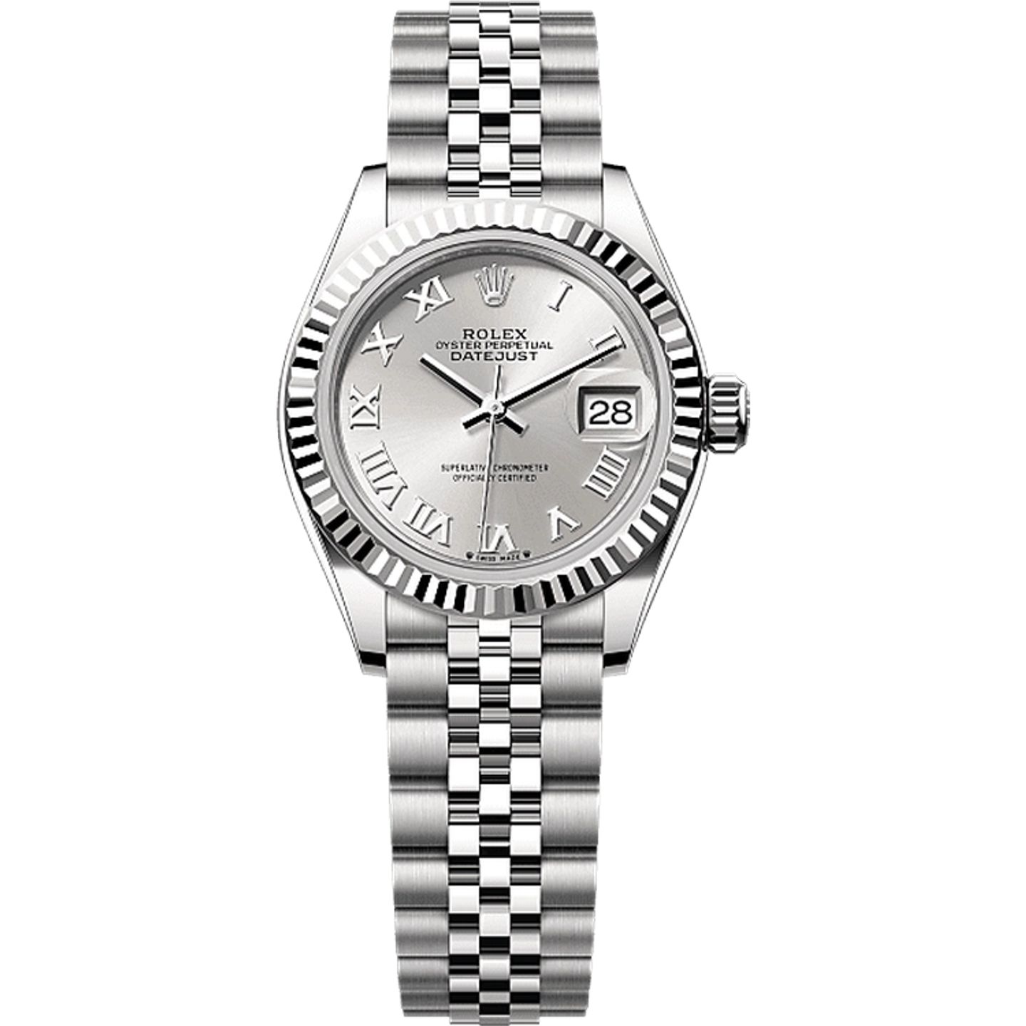 Rolex Lady-Datejust 279174 (2025) - Zilver wijzerplaat 28mm Staal (1/1)