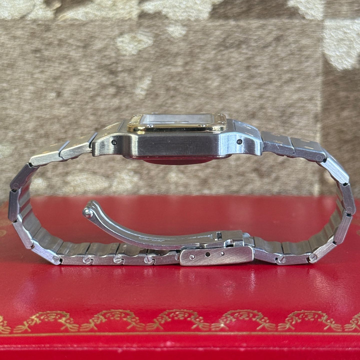 Cartier Santos 0902 (1992) - White dial 24 mm Gold/Steel case (3/8)