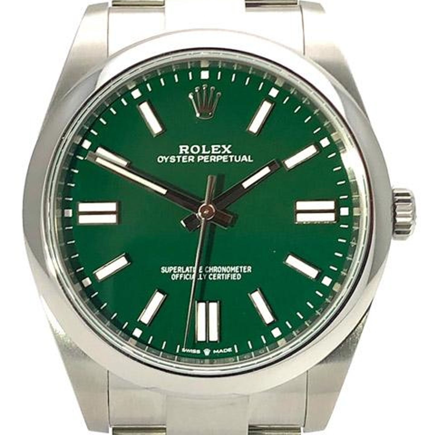 Rolex Oyster Perpetual 41 124300 (2023) - Groen wijzerplaat 41mm Staal (1/8)