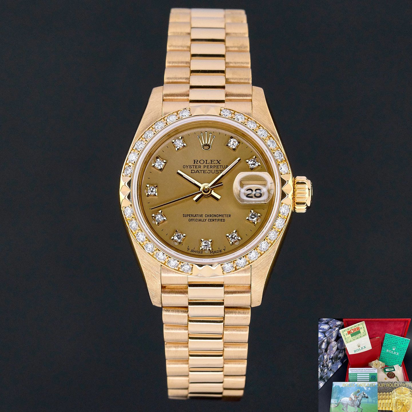 Rolex Lady-Datejust 69268 (1989) - 26 mm Yellow Gold case (1/8)