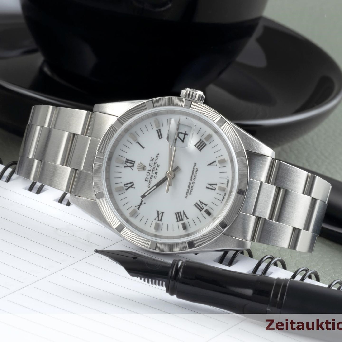 Rolex Oyster Perpetual Date 115210 (1998) - Wit wijzerplaat 34mm Staal (2/8)