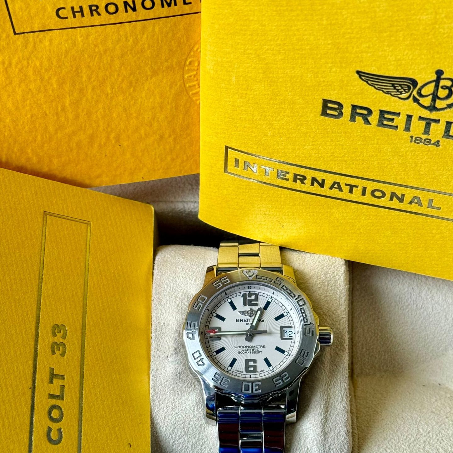 Breitling Colt A7738711.G744.158A (2013) - Wit wijzerplaat 33mm Staal (7/7)