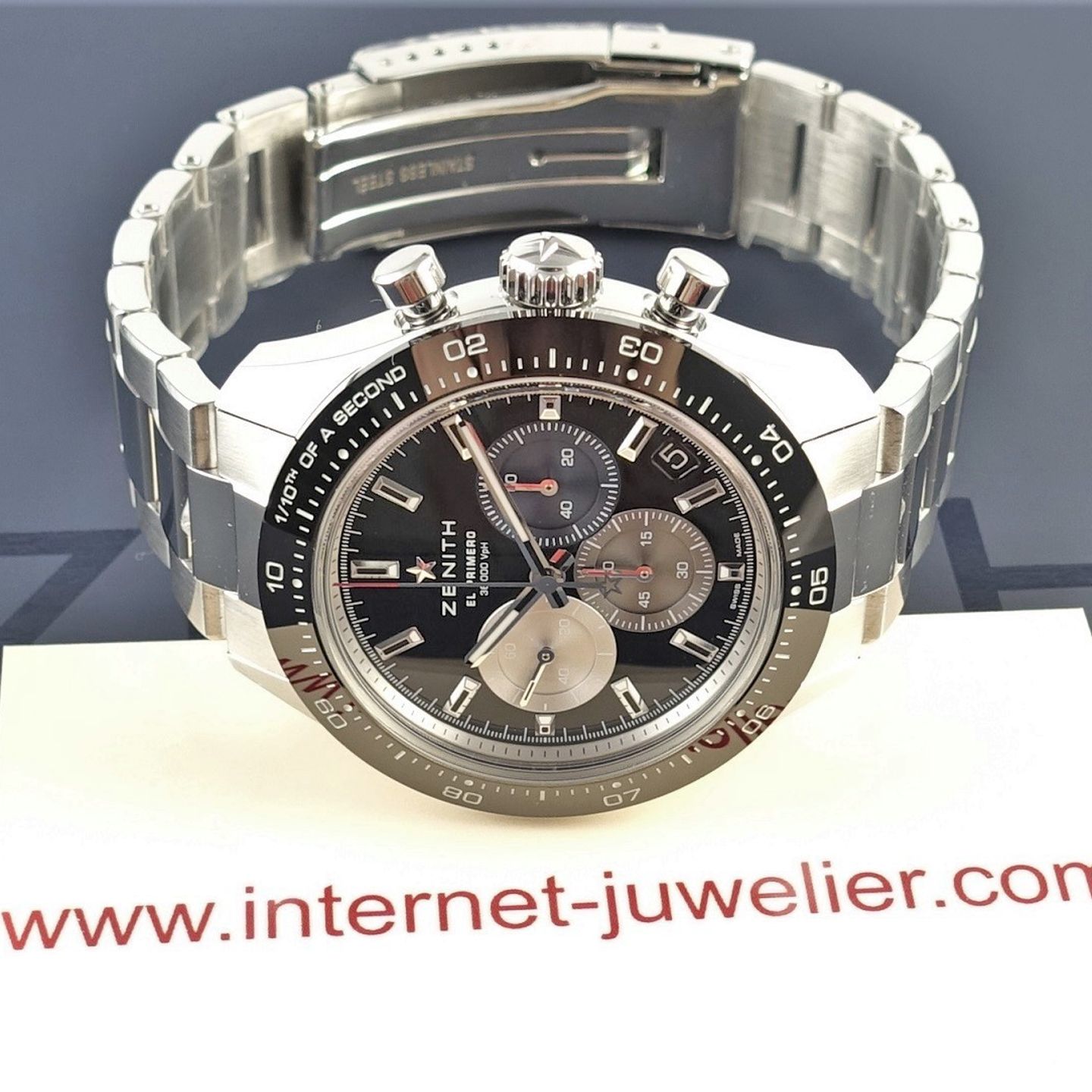 Zenith Chronomaster Sport 03.3100.3600/21.M3100 (2023) - Zwart wijzerplaat 41mm Staal (3/8)