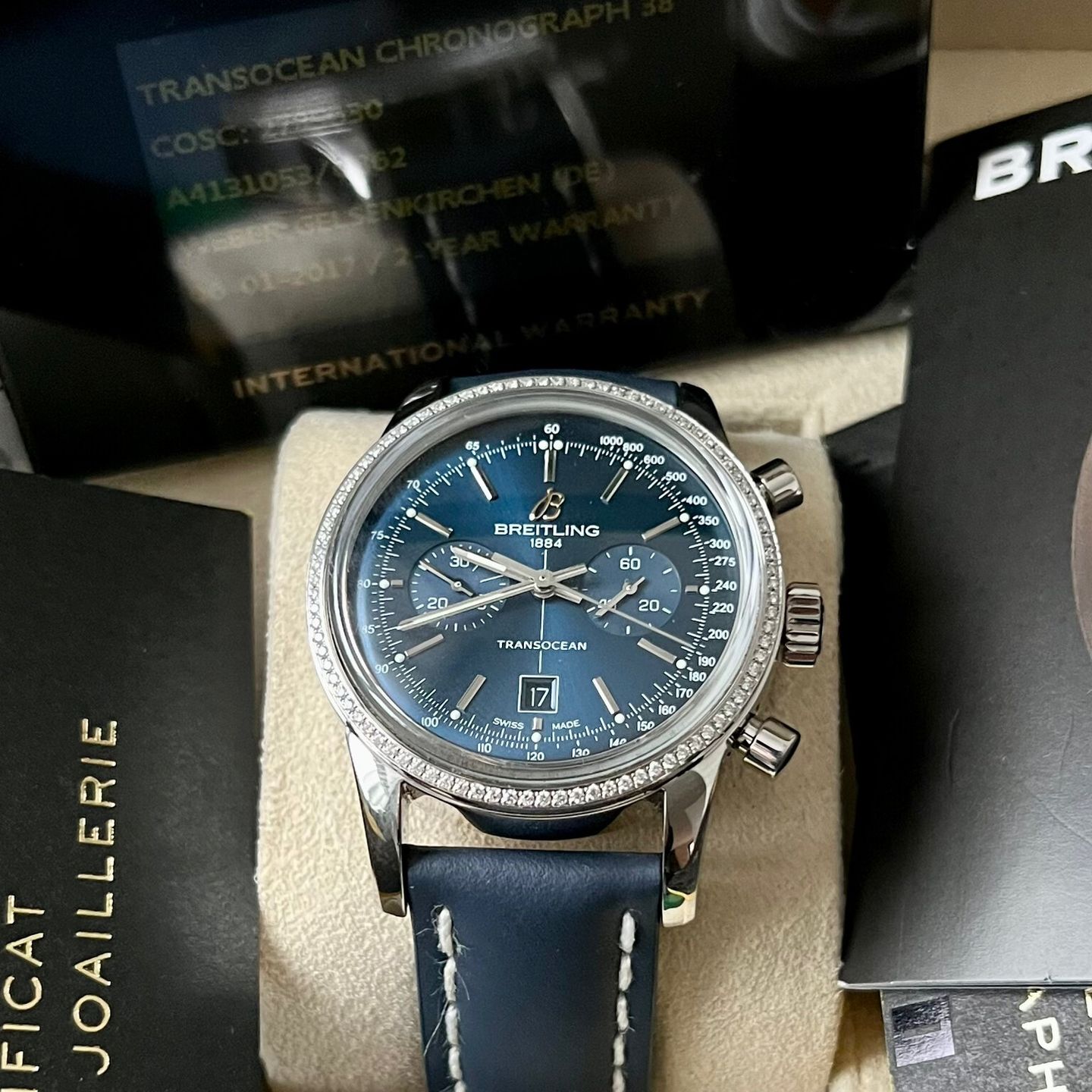 Breitling Transocean A4131053/C862 (2017) - Blue dial 42 mm Steel case (5/5)