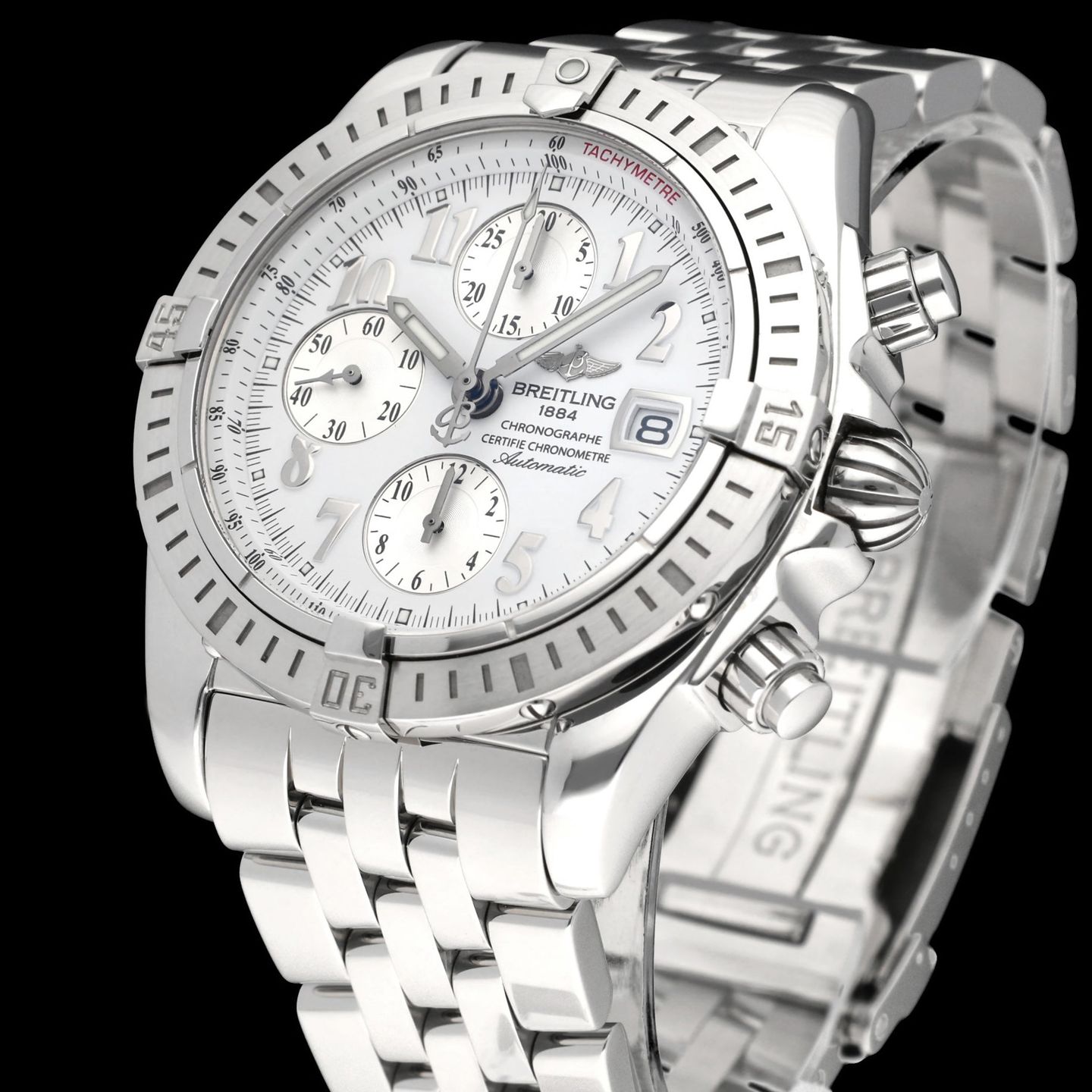 Breitling Chronomat Evolution A13356 (2007) - White dial 44 mm Steel case (7/8)