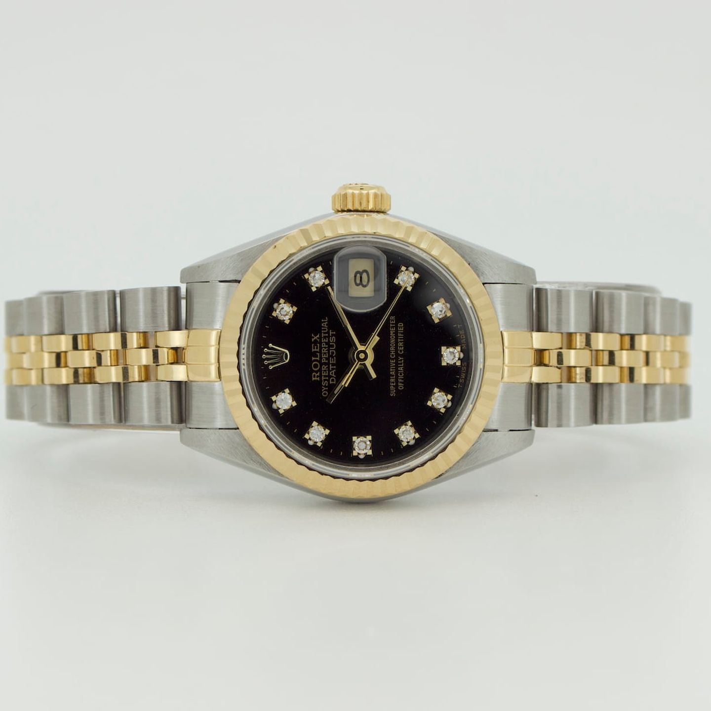 Rolex Lady-Datejust 69173 (1987) - Black dial 26 mm Gold/Steel case (3/8)