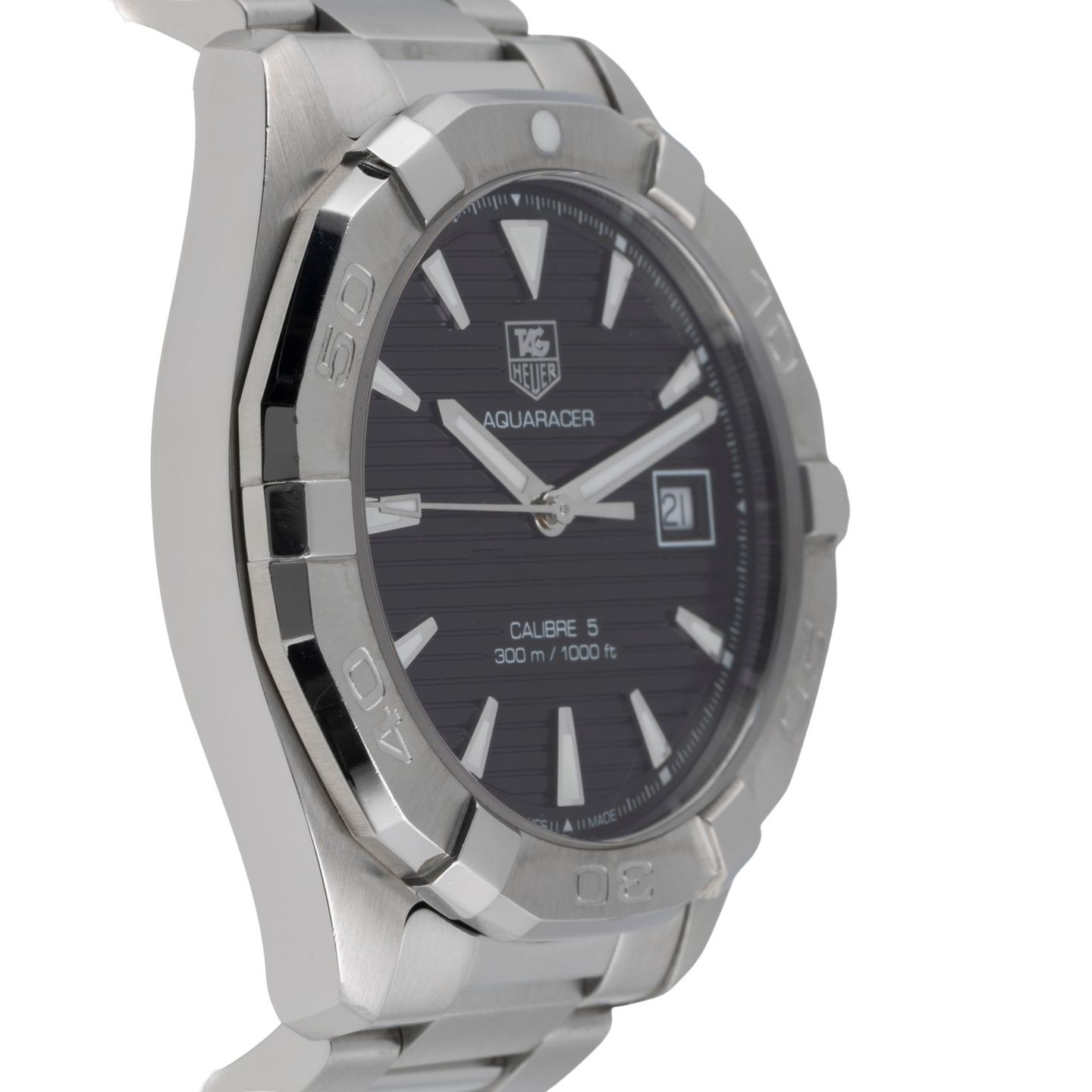 TAG Heuer Aquaracer 300M WAY2110 (2015) - Black dial 41 mm Steel case (7/8)