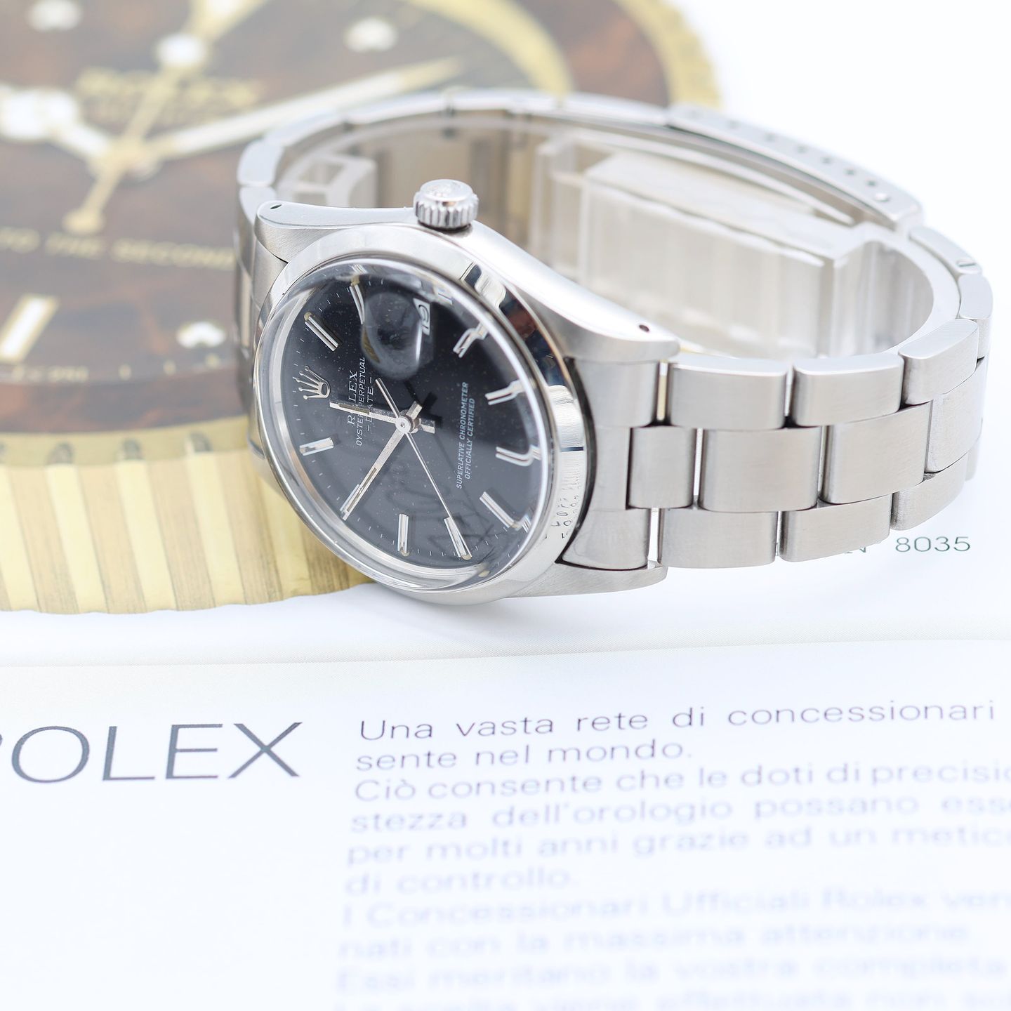 Rolex Oyster Perpetual Date 15000 (Unknown (random serial)) - Black dial 34 mm Steel case (7/8)