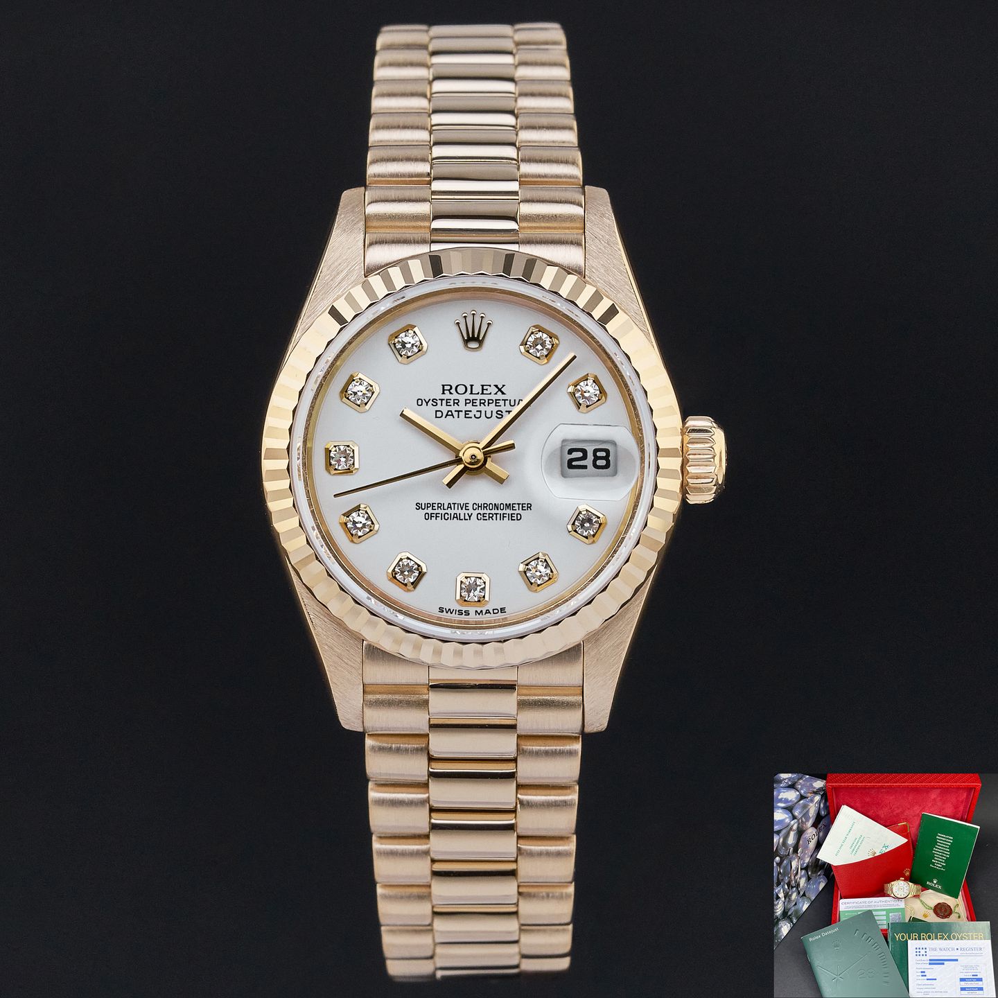 Rolex Lady-Datejust 79178 (2001) - 26mm Geelgoud (1/8)