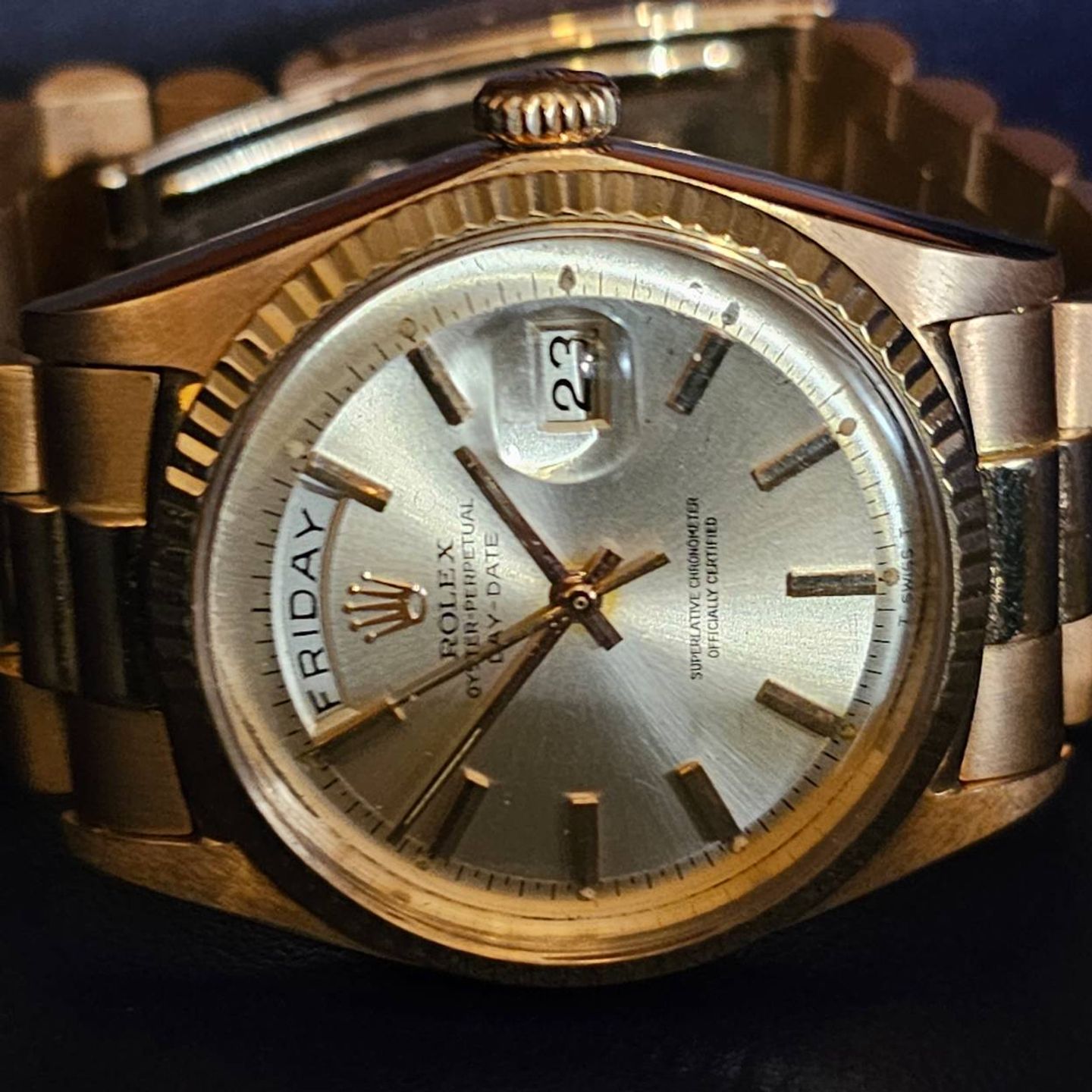 Rolex Day-Date 1803 (1972) - Silver dial 36 mm Rose Gold case (3/5)