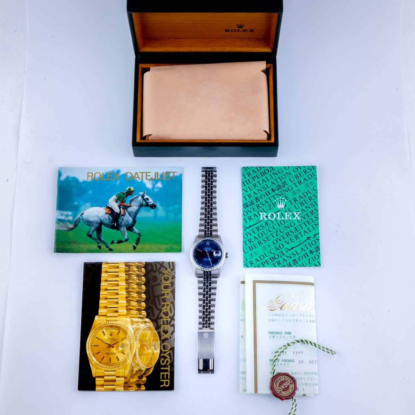 Rolex Datejust 36 16220 (1995) - Blue dial 36 mm Steel case (8/8)