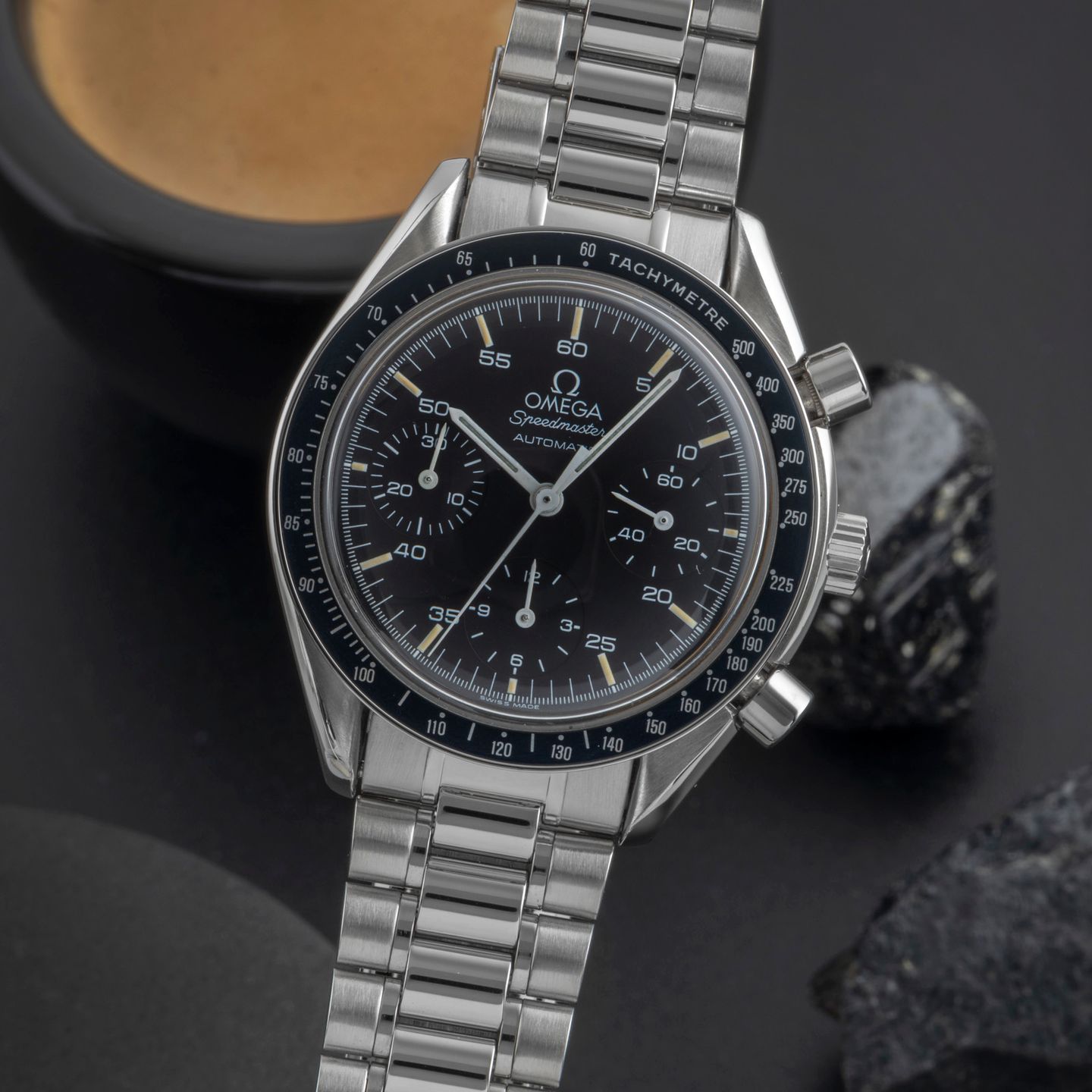Omega Speedmaster Reduced 3510.50.00 (1999) - Zwart wijzerplaat 39mm Staal (3/8)