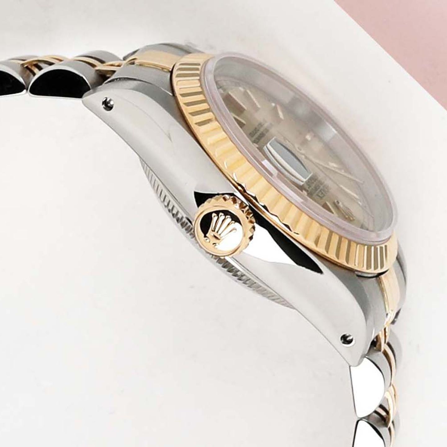 Rolex Lady-Datejust 69173 (1990) - Champagne wijzerplaat 26mm Goud/Staal (7/7)