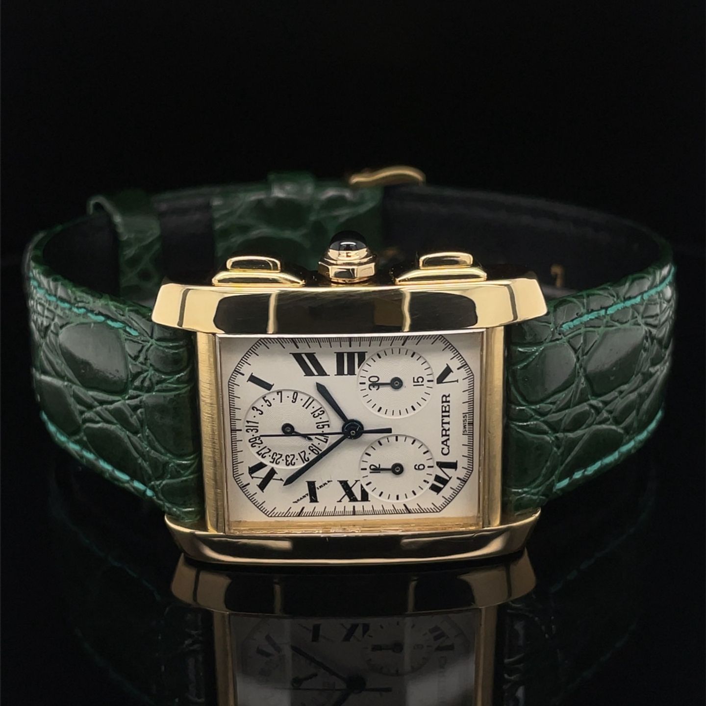 Cartier Tank Française 1830 (2000) - Zilver wijzerplaat 28mm Geelgoud (7/8)