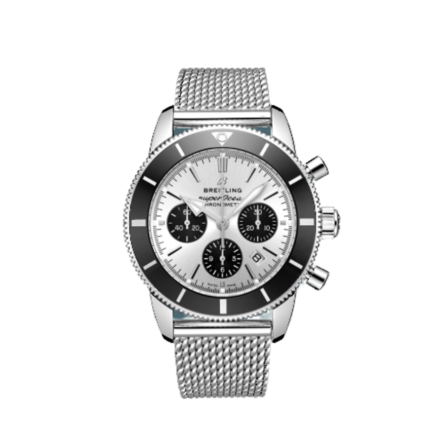 Breitling Superocean Heritage II Chronograph AB0162121G1S1 (2024) - Silver dial 44 mm Steel case (1/8)