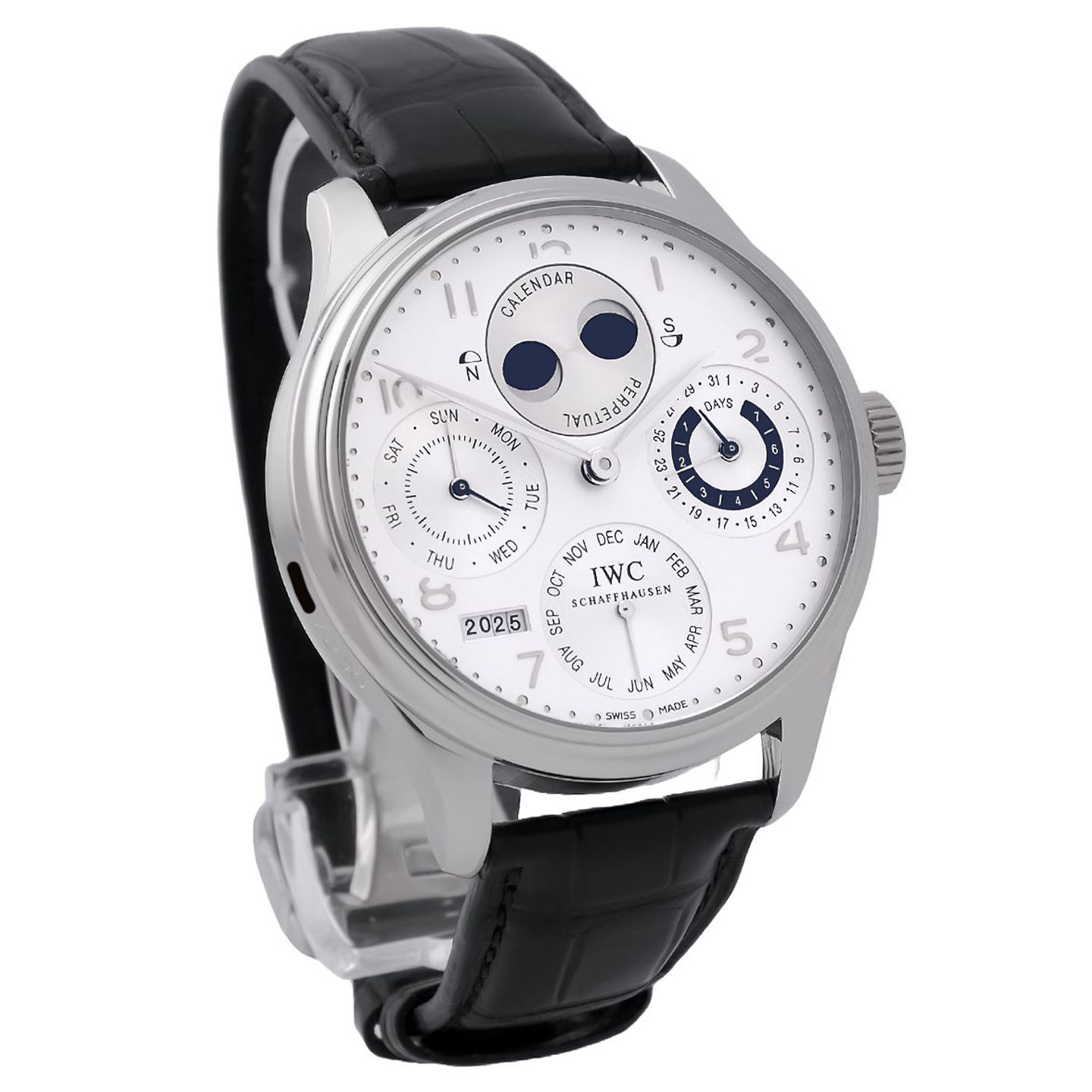 IWC Portuguese Perpetual Calendar IW502111 (2003) - Silver dial 44 mm Platinum case (3/8)