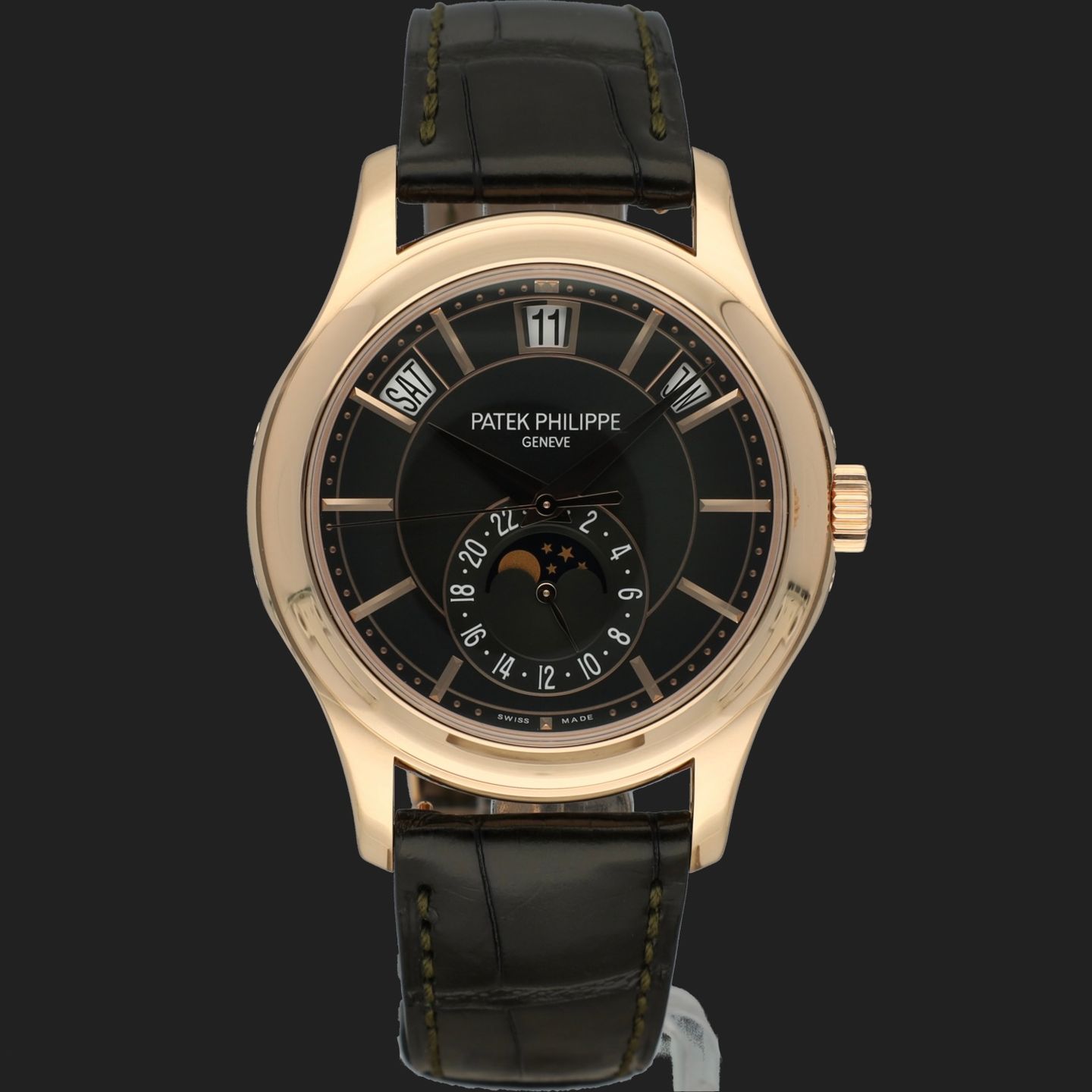 Patek Philippe Annual Calendar 5205R-011 (2022) - Groen wijzerplaat 40mm Roségoud (3/8)