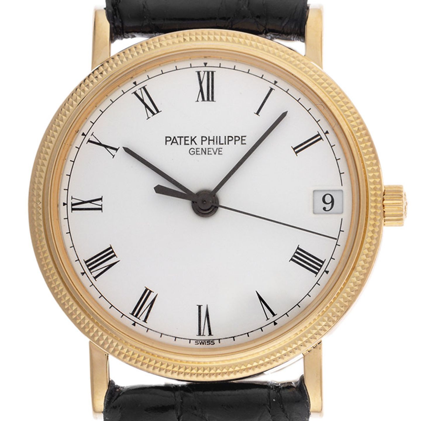 Patek Philippe Calatrava 3802/200 (1991) - White dial 34 mm Yellow Gold case (1/8)