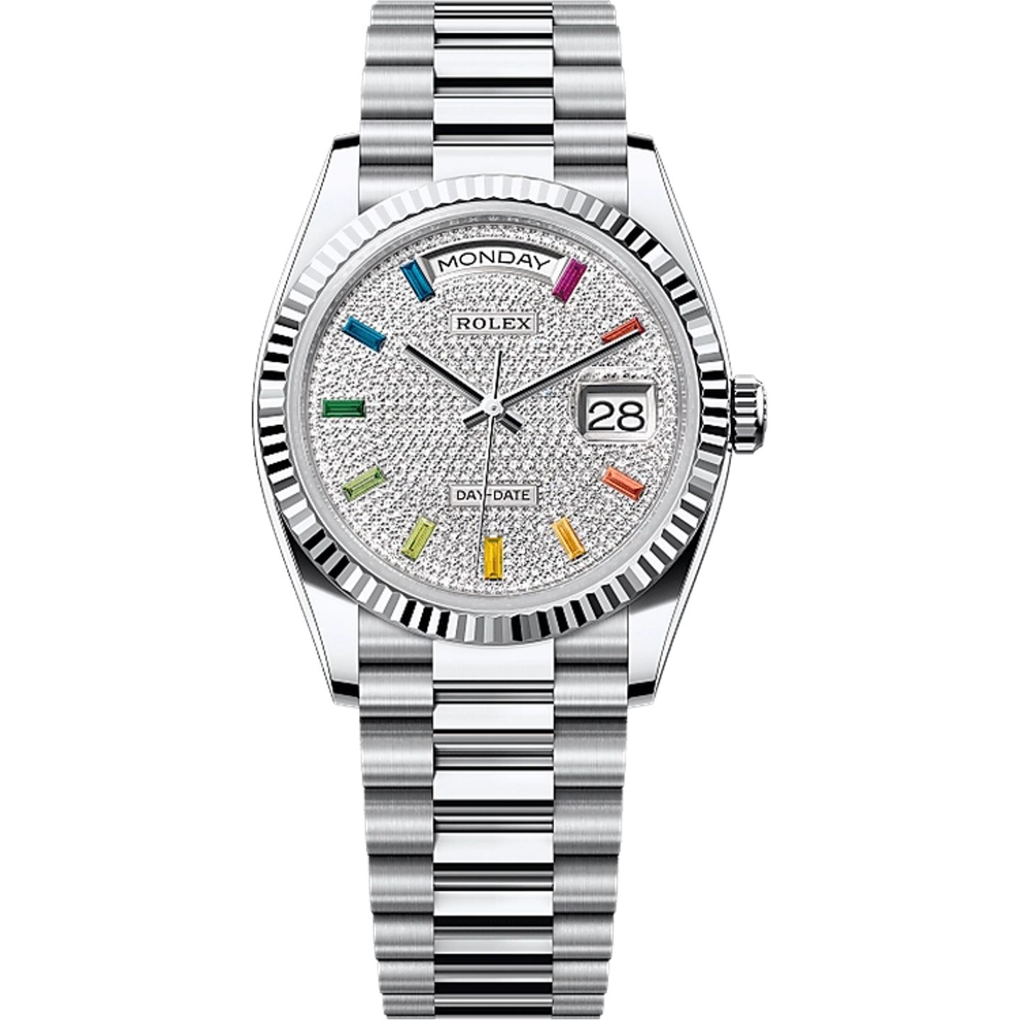 Rolex Day-Date 36 128236 (2025) - Diamant wijzerplaat 36mm Platina (1/1)