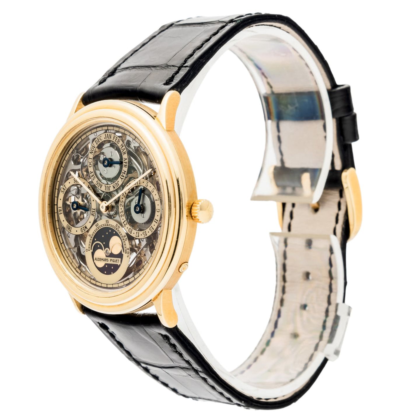 Audemars Piguet Quantieme Perpetual Calendar 25558BA (1988) - Transparant wijzerplaat 36mm Geelgoud (3/7)