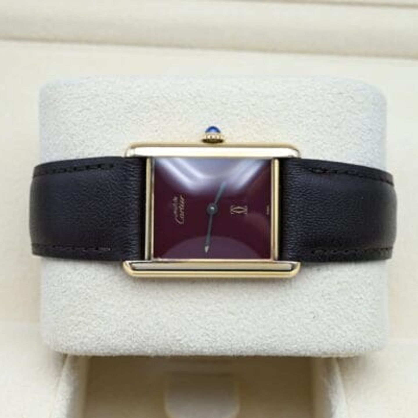 Cartier Tank Vermeil 590005 (Unknown (random serial)) - Red dial 23 mm Silver case (5/8)